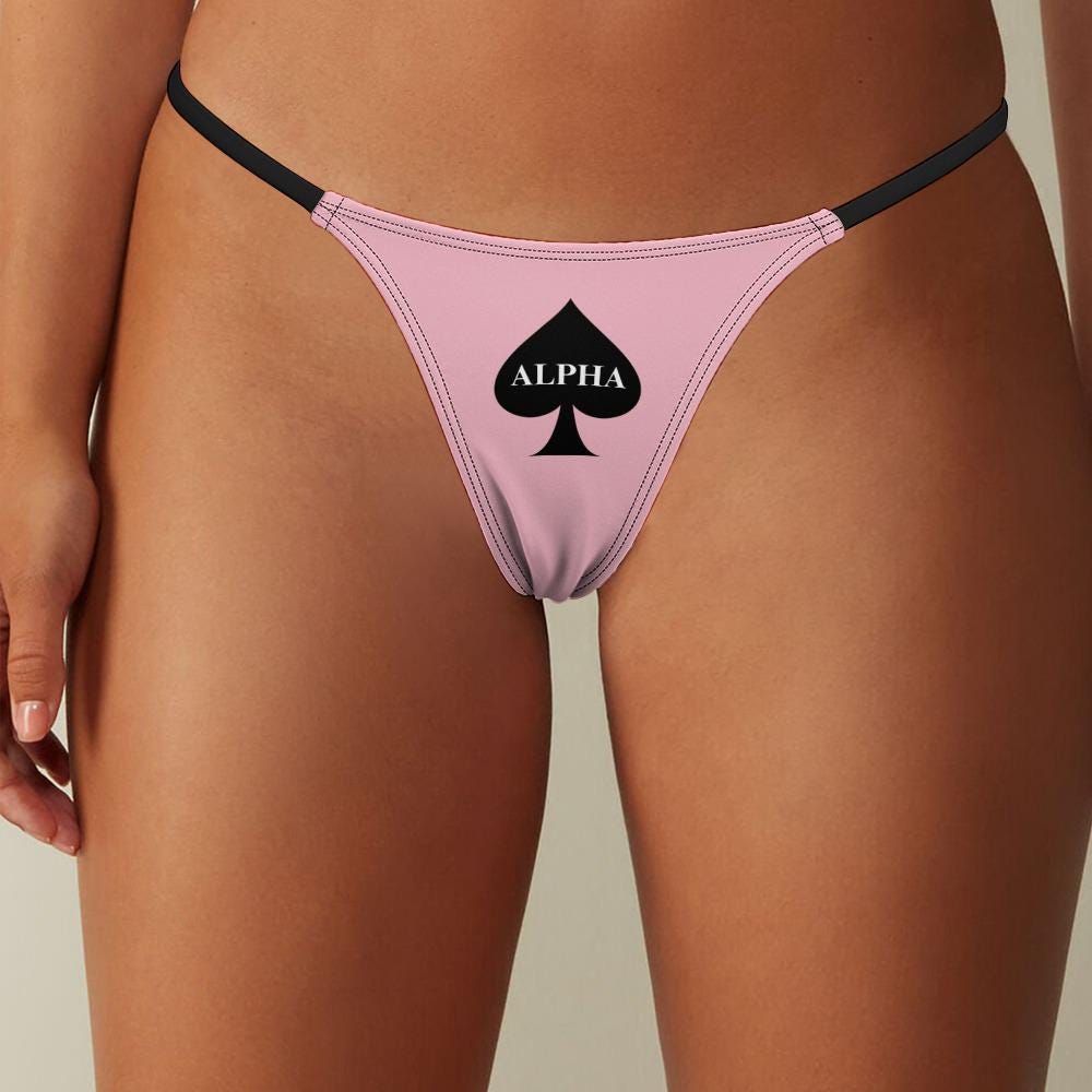 Alpha Hotwife thong QOS, Alpha Queen of Spades sexy underwear, Panties for hotwife, Cuck, Bull, gift idea for her, femme femdom Gstring