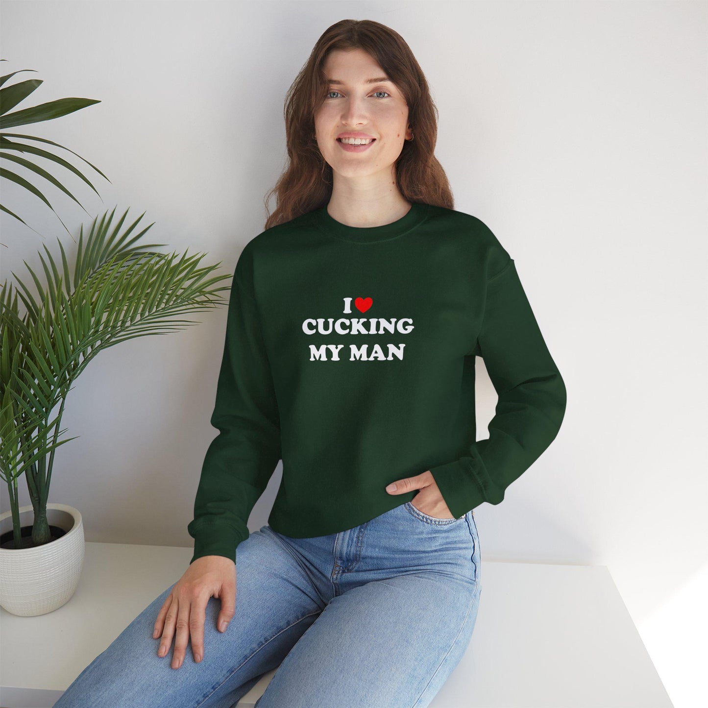 I Love Cucking My Man Crewneck Sweatshirt, Cuckold Hotwife Swinger Lifestyle Power Play Submission Gift Idea for Her, cuckold bull gift