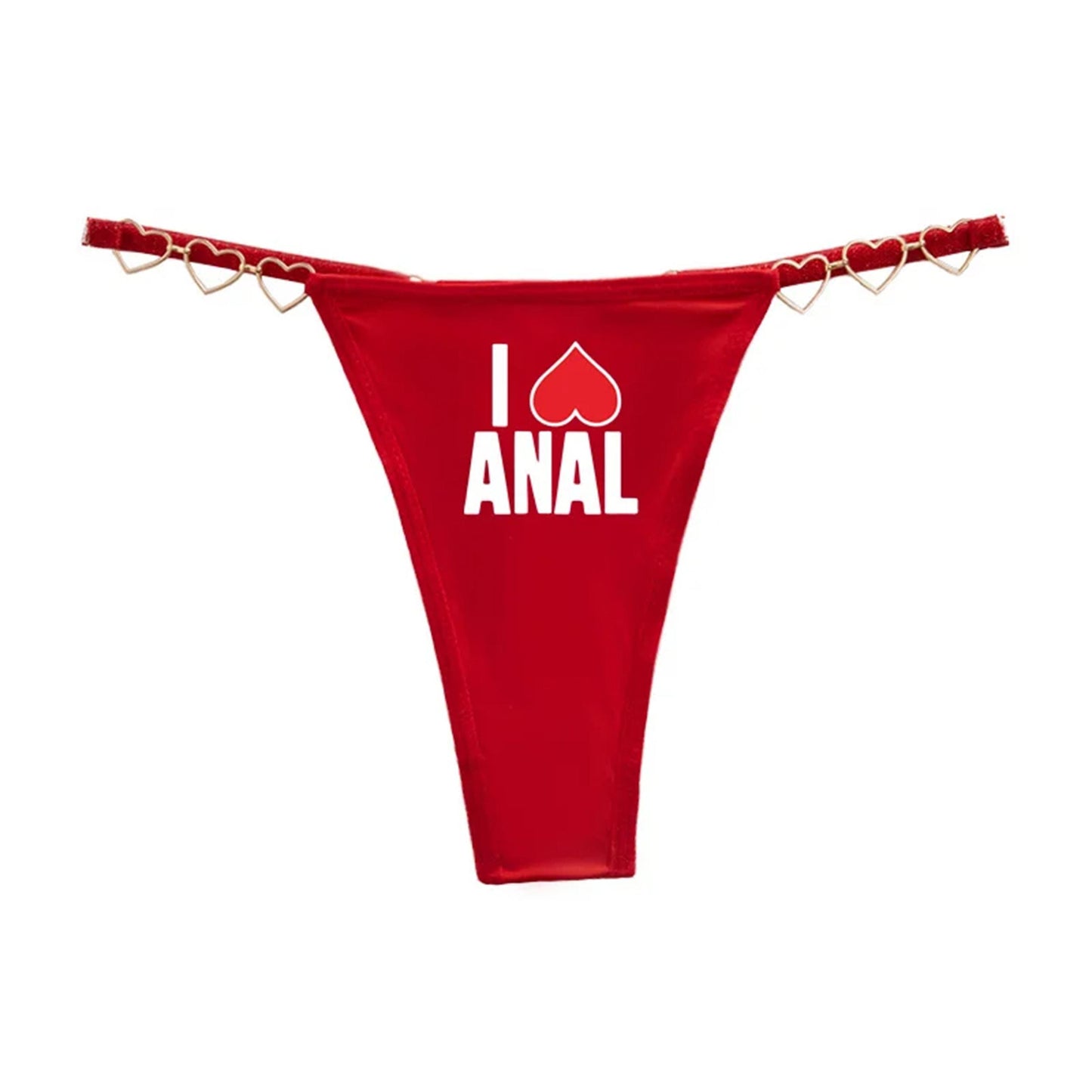 I LOVE ANAL Panties| I heart Anal sex, Thong Sexy Underwear for Roleplay & Adult Fun, anal slut gift for hot wife, girlfriends, gag gift