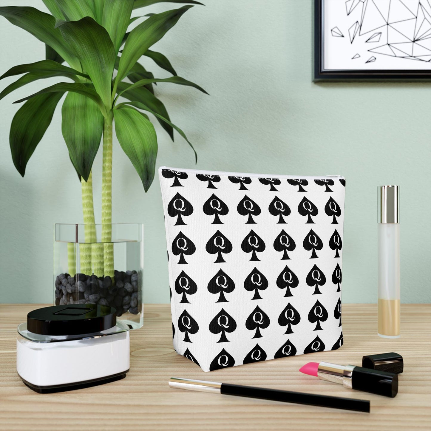 Queen of Spades Cotton Cosmetic Bag | Hotwife BBC Travel Pouch, QOS Makeup Organizer, Swinger Lifestyle Gift for Her, Pineapple Symbol
