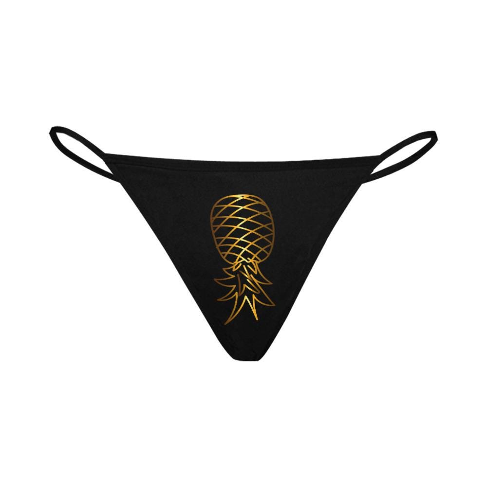 Golden upside down Pineapple swinger sexy thong Hotwife | G-string QOS panty, Queen of Spades, BBC Only Wife, Lifestyle Cuckold slutwife