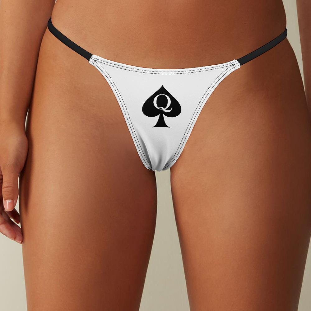 Hotwife Queen of Spades sexy Thong G-String | QOS, BBC Wife Panty Gift Her, Sex MILF Swingers Lifestyle Pineapple Cuckold Underwear