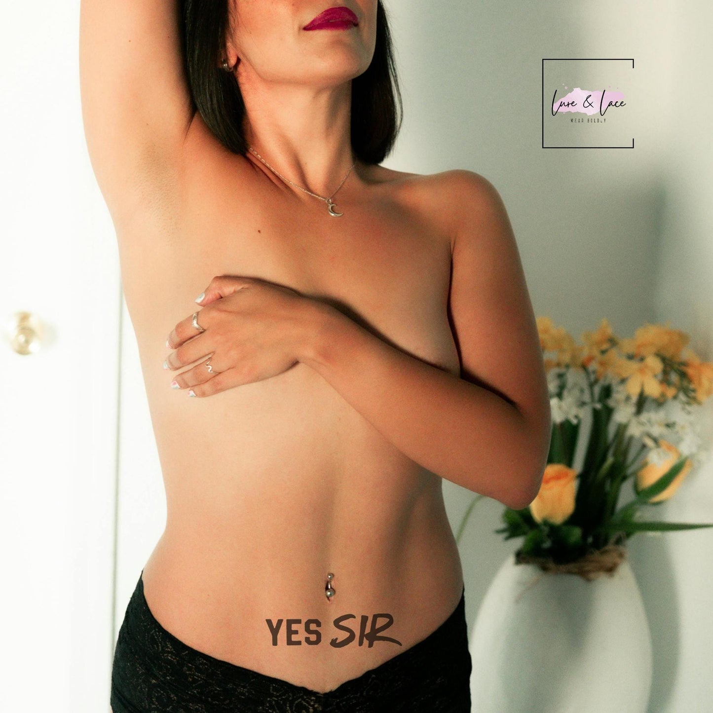 Yes sir Temporary Sexy Tattoo for Couples | Daddy girl DDLG BDSM Roleplay Gift for Her, Naughty Wife Tattoo, Cute Flirty Body Art,