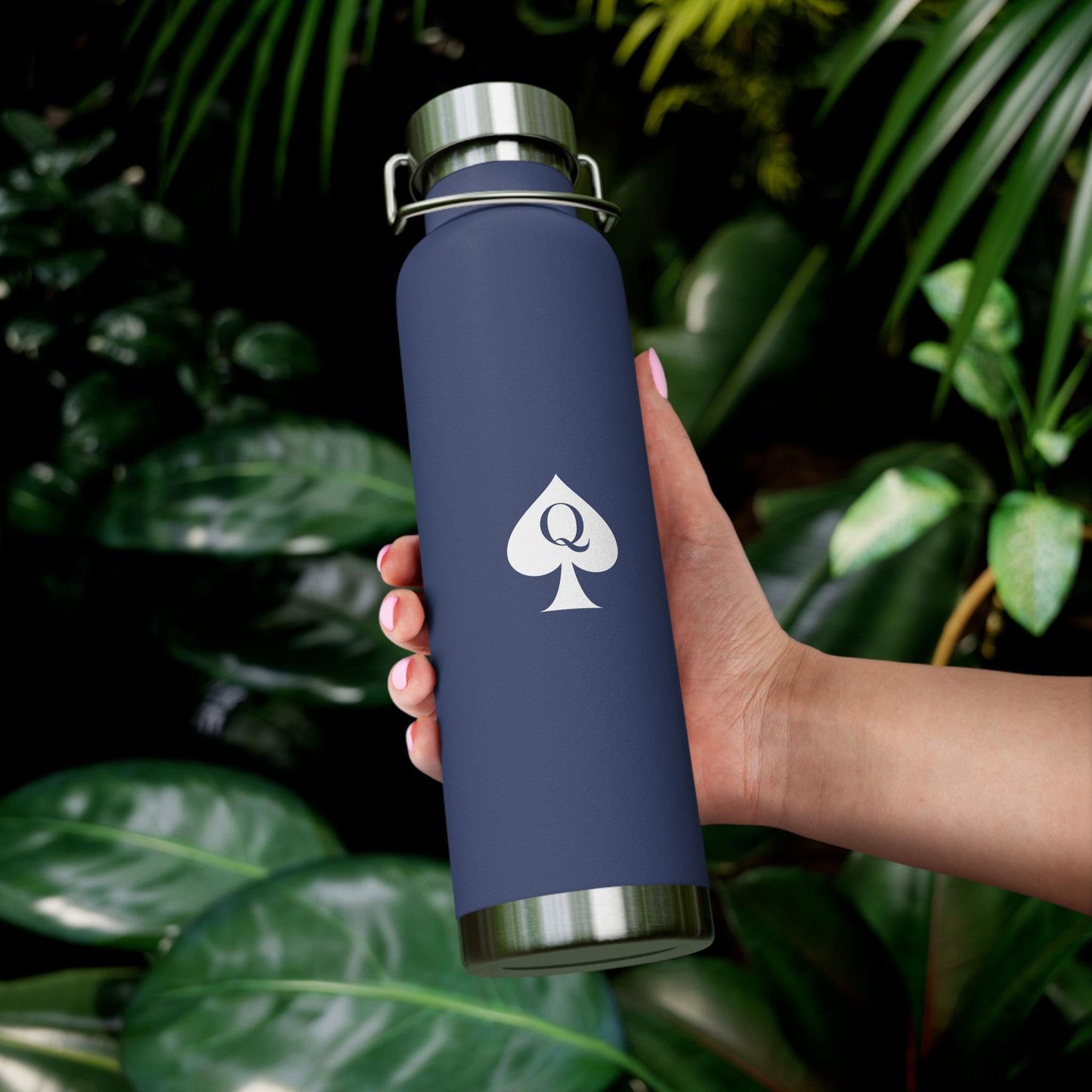 Queen of Spades Copper Vacuum Bottle 22oz QOS Hotwife Lifestyle Cuck Bull Insulated Water Bottle Spill Proof BPA Free Swinger Gift
