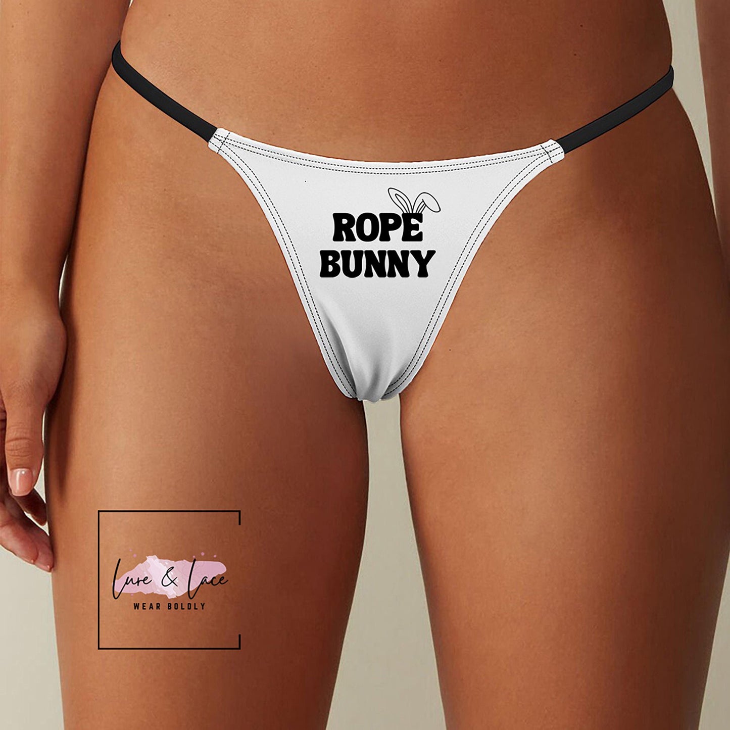 Rope Bunny Sexy Thong Shibari G-String, BDSM Roleplaying Naughty Lingerie Panties, Date Night Underwear