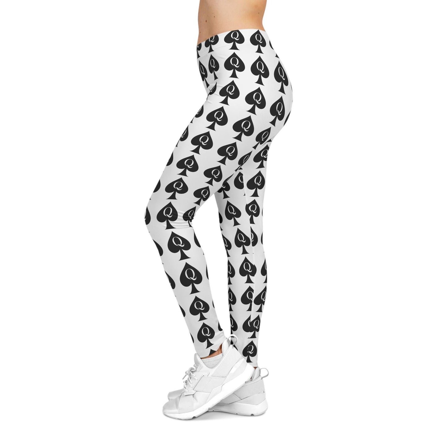 Queen of Spades Leggings, Hotwife Symbol All-Over Print | QOS Cuckold Lifestyle Apparel, Sexy BDSM Loungewear, Stretchy Leggings for Her