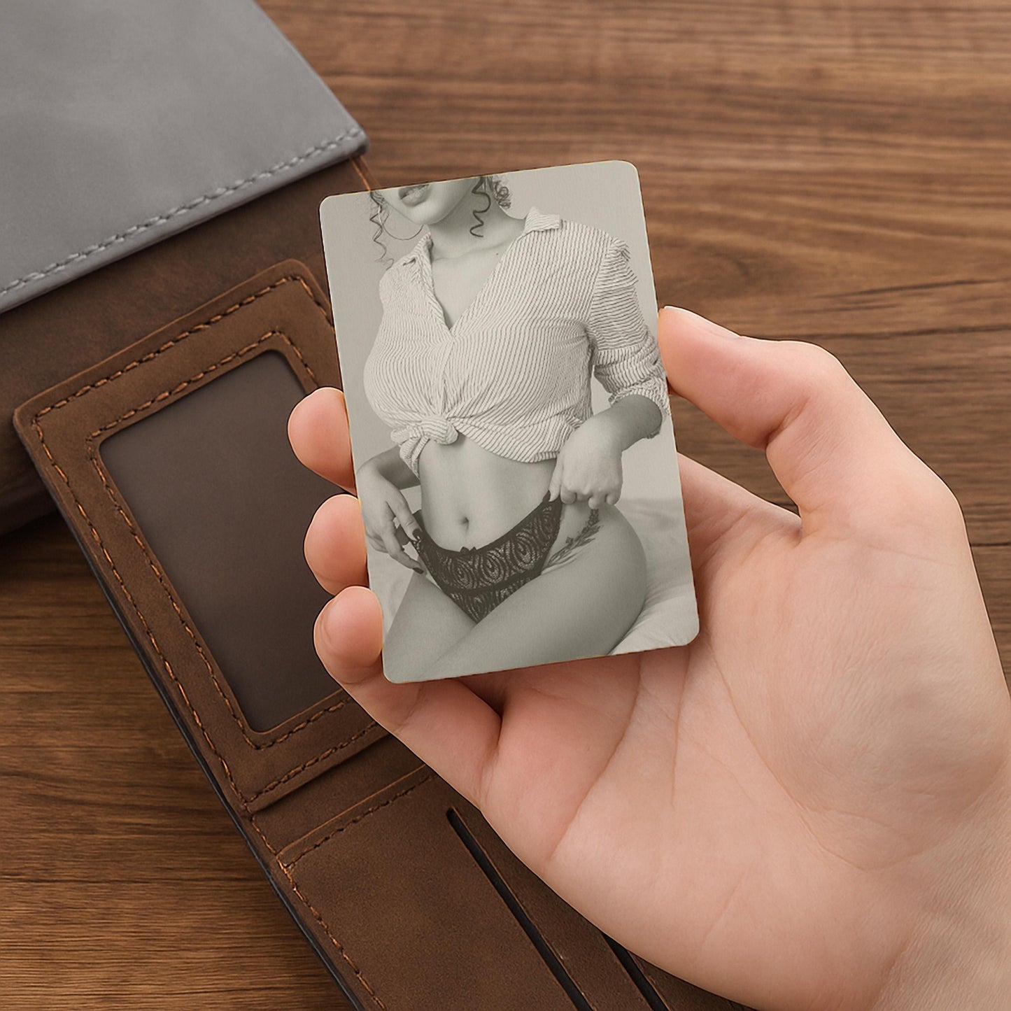 Custom Boudoir Metal Wallet Card Photo, Metal Photo Insert Gift for Him Husband Anniversary & Valentines day