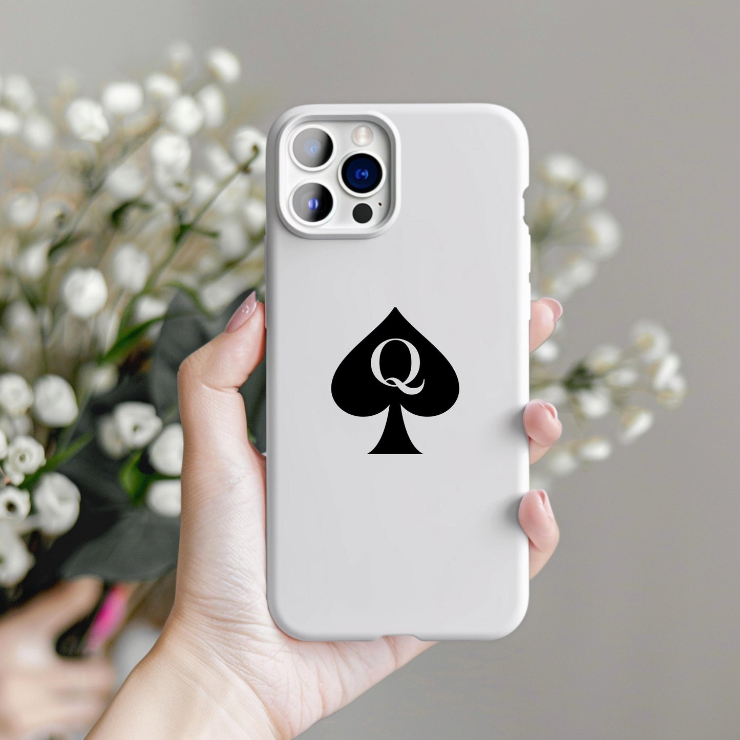 Queen of Spades Tough Phone Case, QOS Hotwife Lifestyle Cuck Bull Symbol, Glossy Protective Cover, Swinger Lifestyle Pineapple