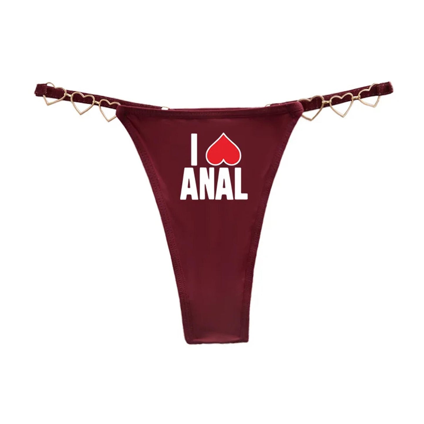 I LOVE ANAL Panties| I heart Anal sex, Thong Sexy Underwear for Roleplay & Adult Fun, anal slut gift for hot wife, girlfriends, gag gift