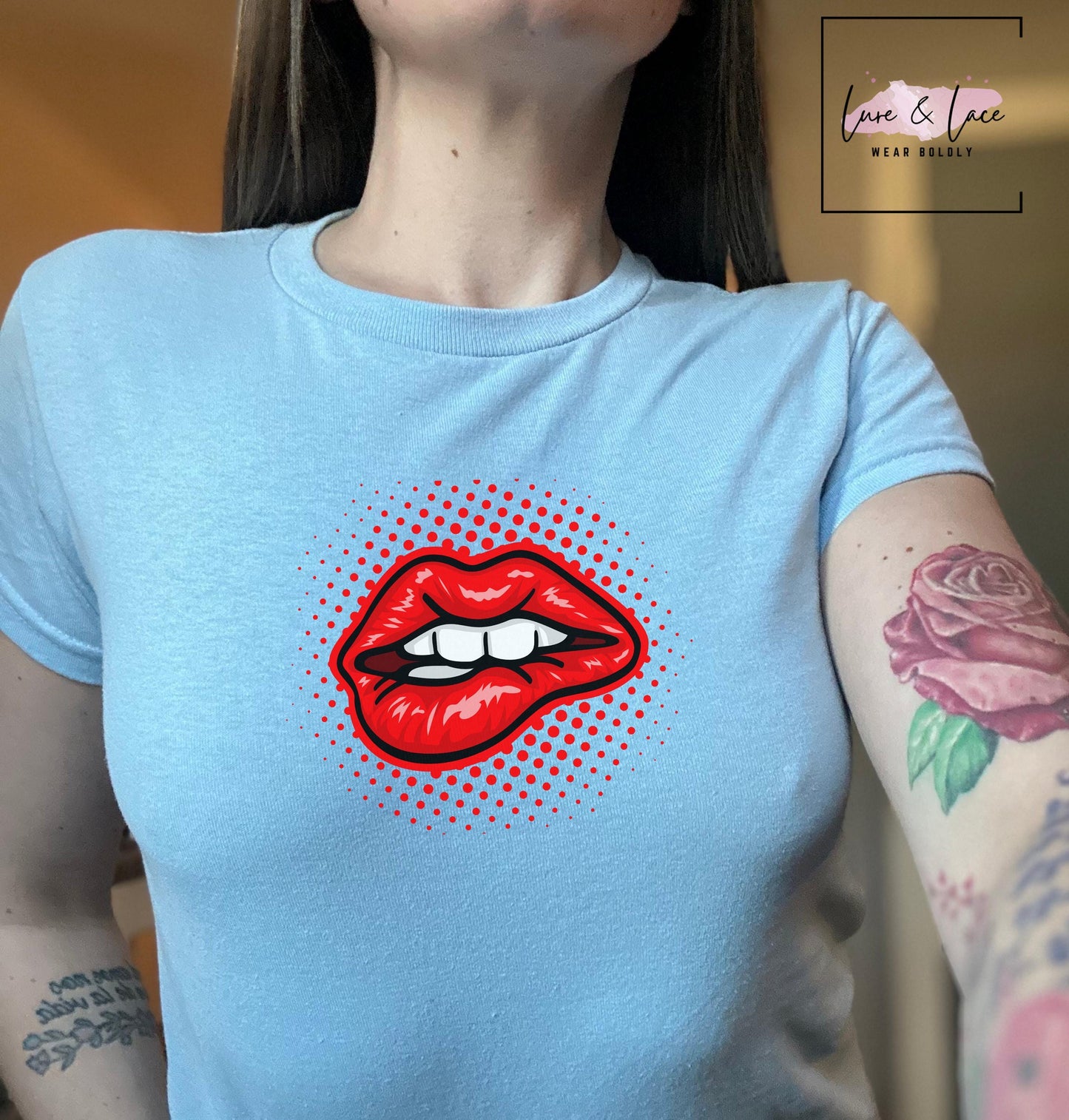 Sexy lips Tshirt Sexy Y2K Cute baby Tee, aesthetic Gift idea for her, girlfriend, wife, Naughty funny couple shirt crop top date night idea