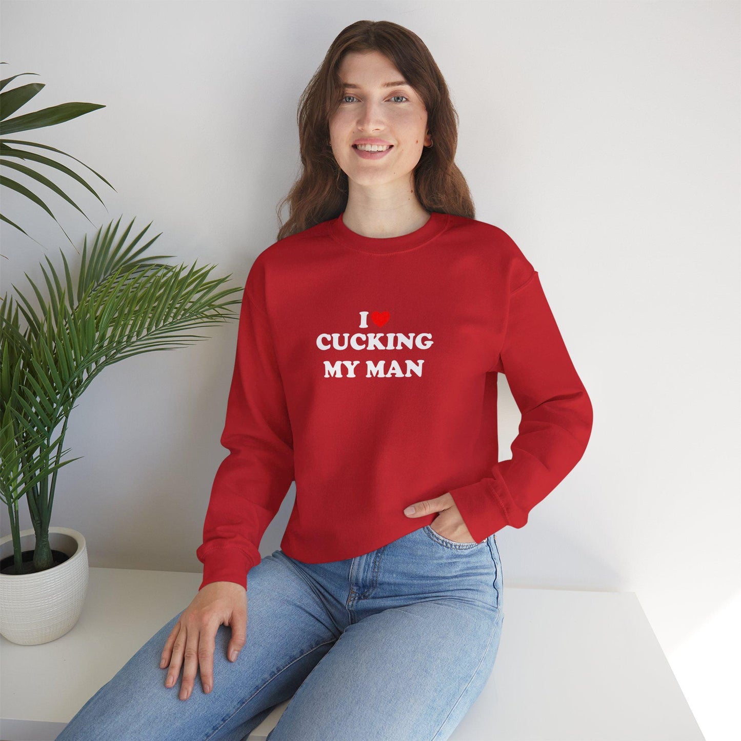 I Love Cucking My Man Crewneck Sweatshirt, Cuckold Hotwife Swinger Lifestyle Power Play Submission Gift Idea for Her, cuckold bull gift