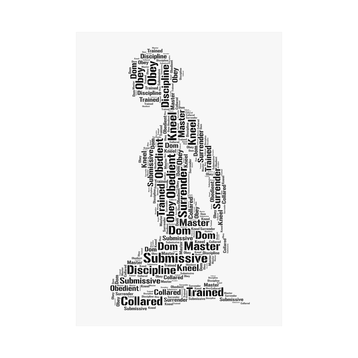 Kneeling Submissive Poster BDSM Wall Art, Kinky Submissive Decor, Femsub Quote Print, Sub Lifestyle Gift, Erotic Kink Art Print