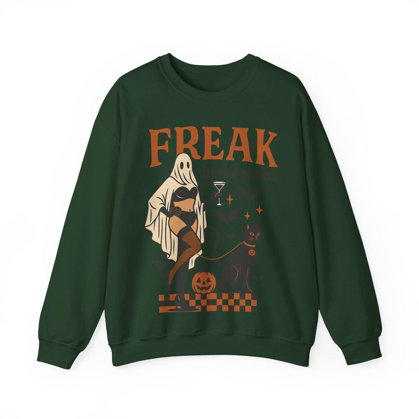 Freak in the sheets Halloween Retro Sweatshirt, Sexy Sweater Funny Spooky Ghosts