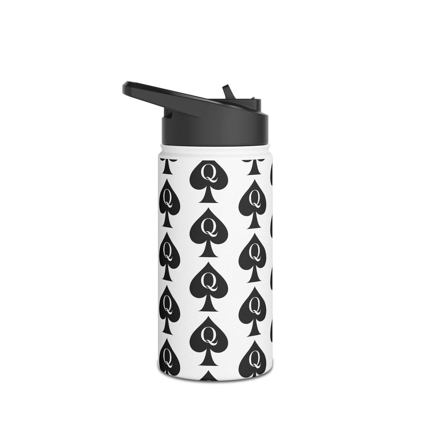 Queen of Spades Stainless Steel Water Bottle QOS Hotwife Lifestyle Cuck Bull Symbol 12oz 18oz 32oz Twist Lid Insulated Swinger Gift