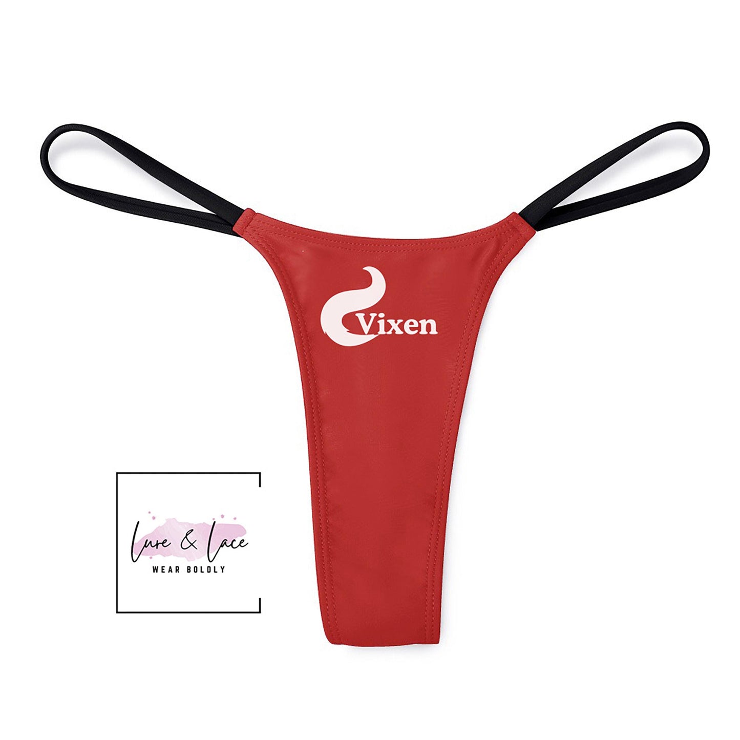 Vixen Sexy Thong, Vintage Design G-String, Naughty Lingerie Panties, Date Night Underwear