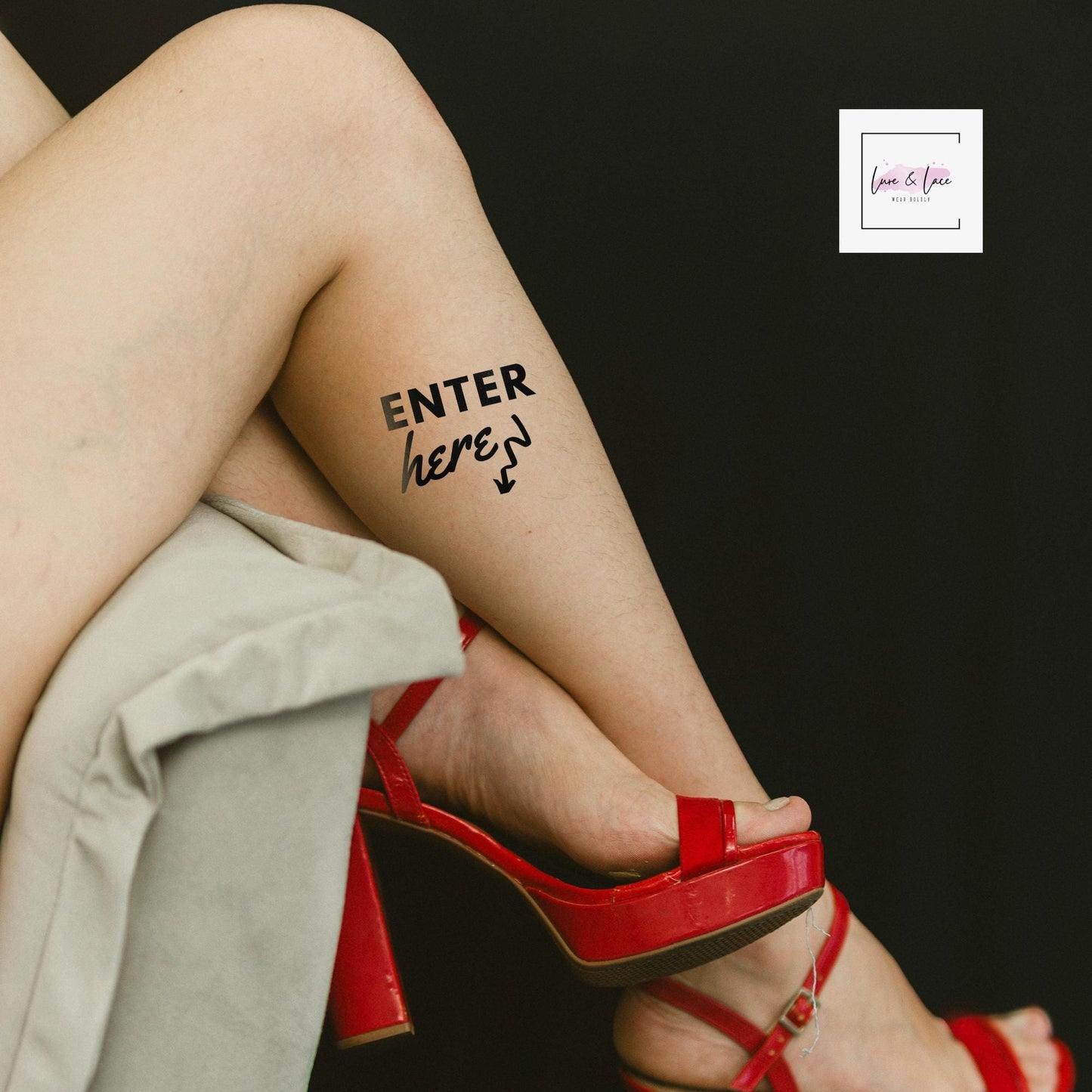 10X Temporary Sexy Tattoo Enter Here| Funny Cute Tattoo, Wife Naughty fun, BDSM Roleplaying sex QOS, Couple, Gift idea for her