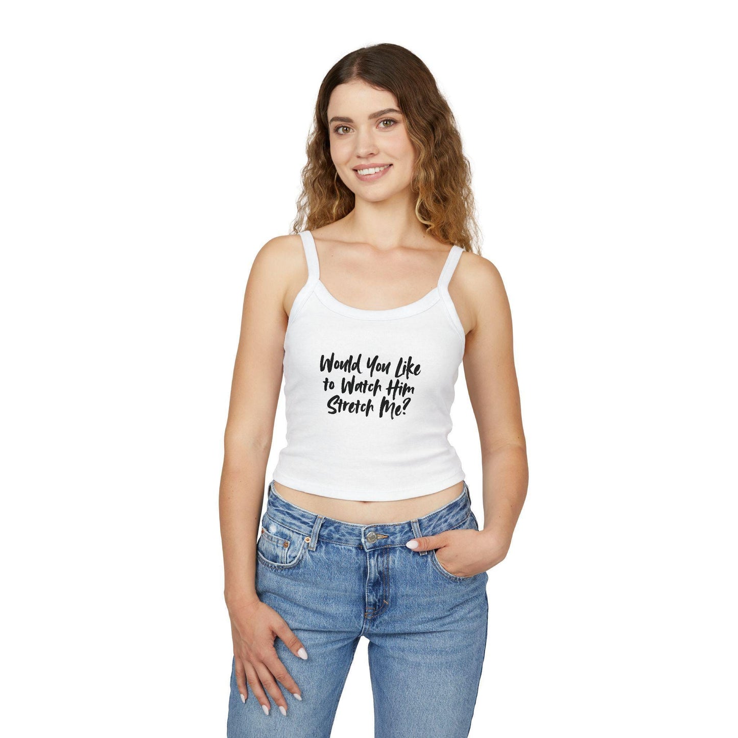 Would You Like to Watch Him Stretch Me, Hotwife Lifestyle QOS Spaghetti strap crop top, QUeen of spades bull sexy Gift idea for her, wife