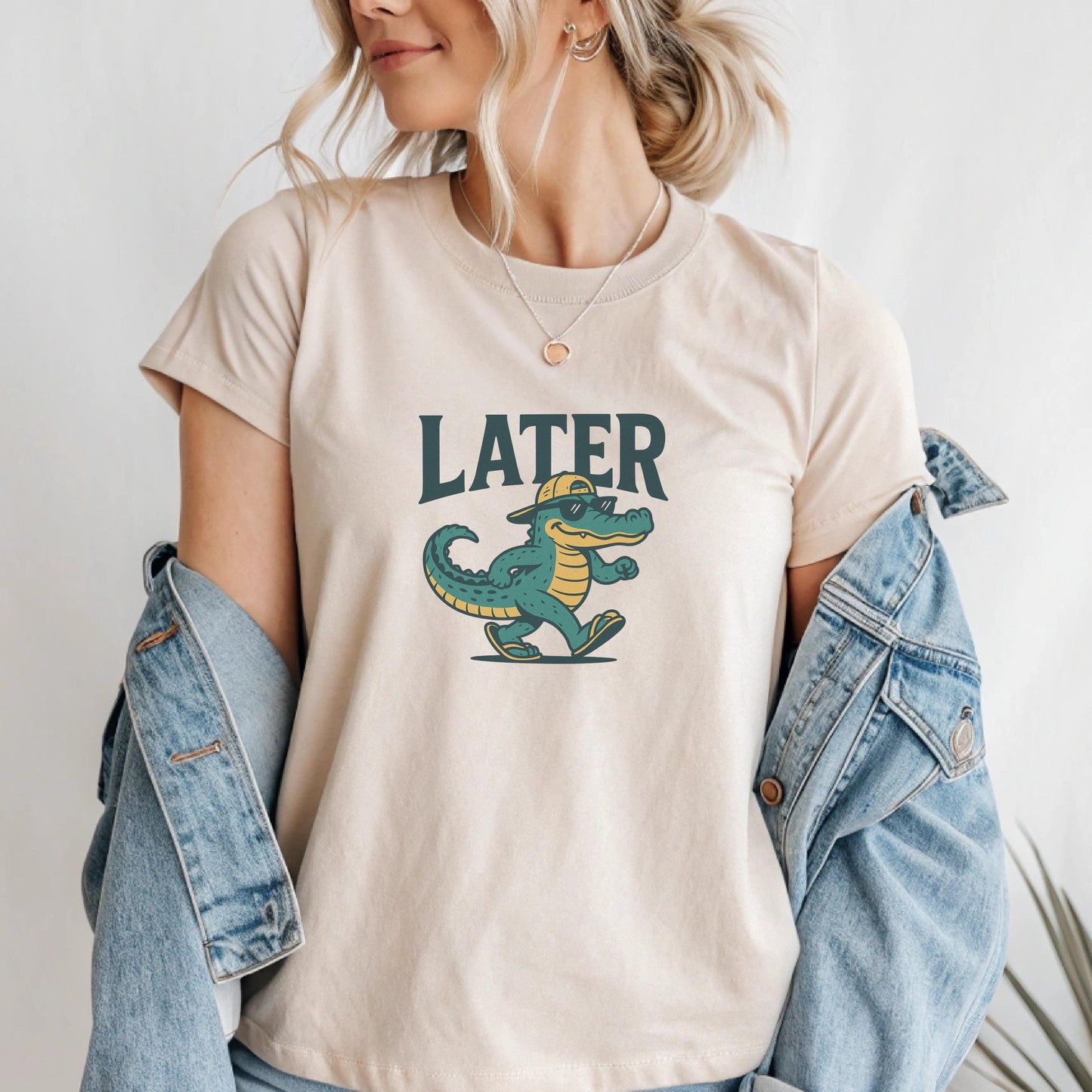 Later Gator T-Shirt Funny Alligator Shirt for Men Women, Retro Sarcastic Graphic Tee, Cute Southern Gator Pun Shirt, Florida Gift Idea