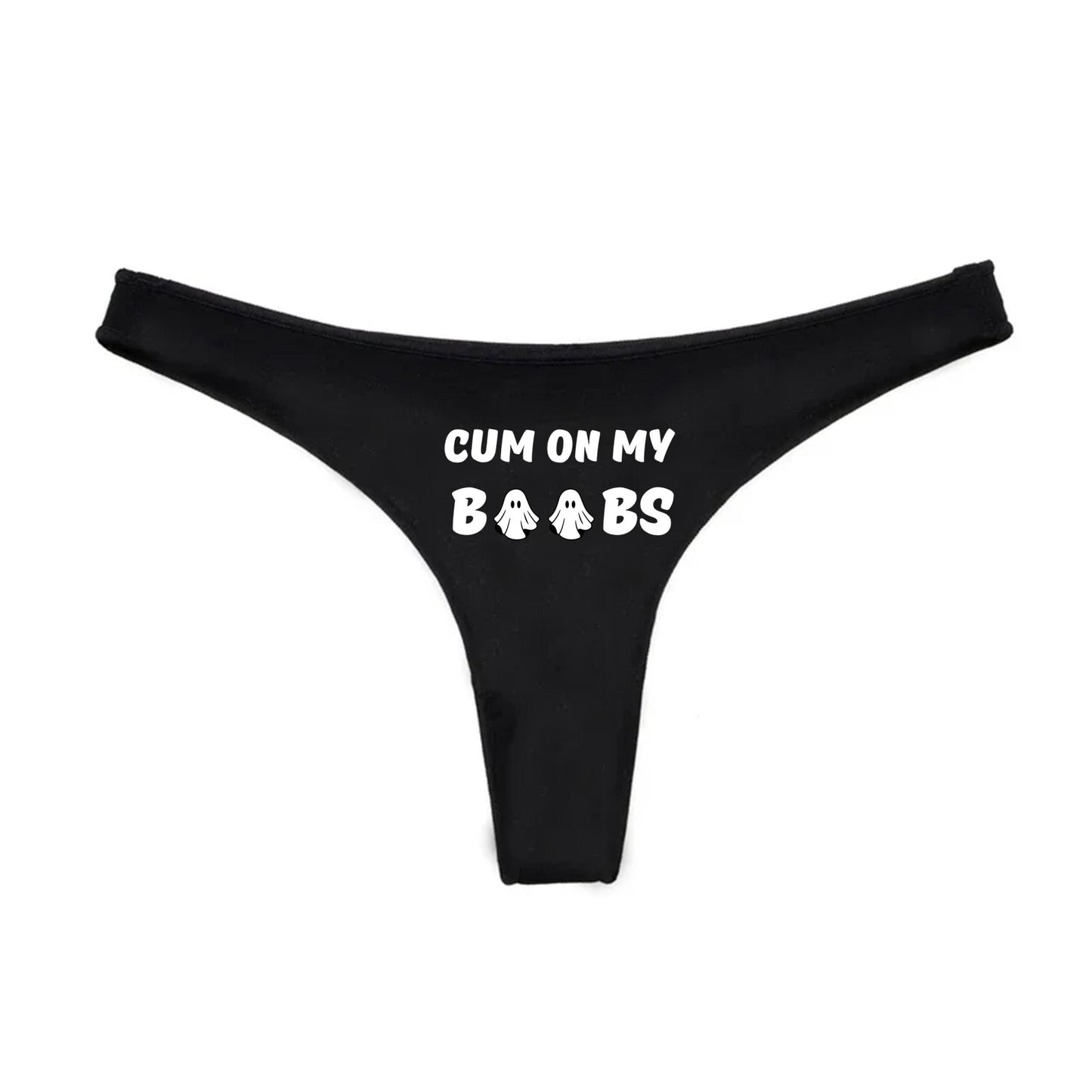 Halloween Sexy Cum On my Boobs Thong | Hotwife lifestyle QoS Panties, Sexy Gift Idea for Wife, Queen of Spades, cuck husband Underwear