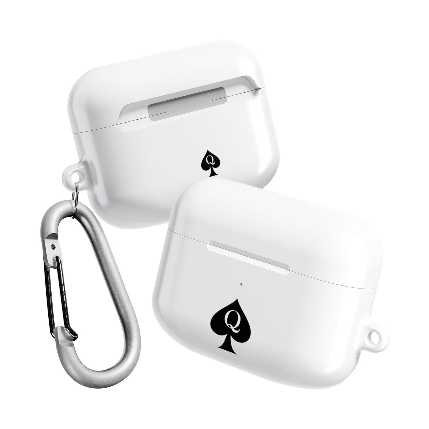 Queen of Spades AirPods Case | Hotwife QOS Symbol Cover with Carabiner, Cuckold Lifestyle, Swinger Kinky BBC Slut Gift Idea for Her
