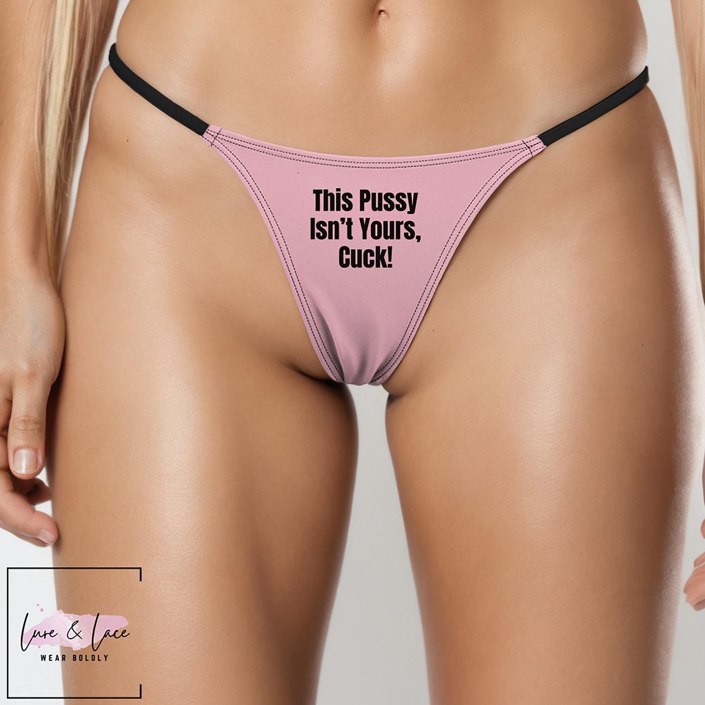 This pussy Isn't Yours Cuck Sexy Thong, QOS G-String, Naughty Lingerie Panties, Hotwife Lifestyle, Queen of Spades