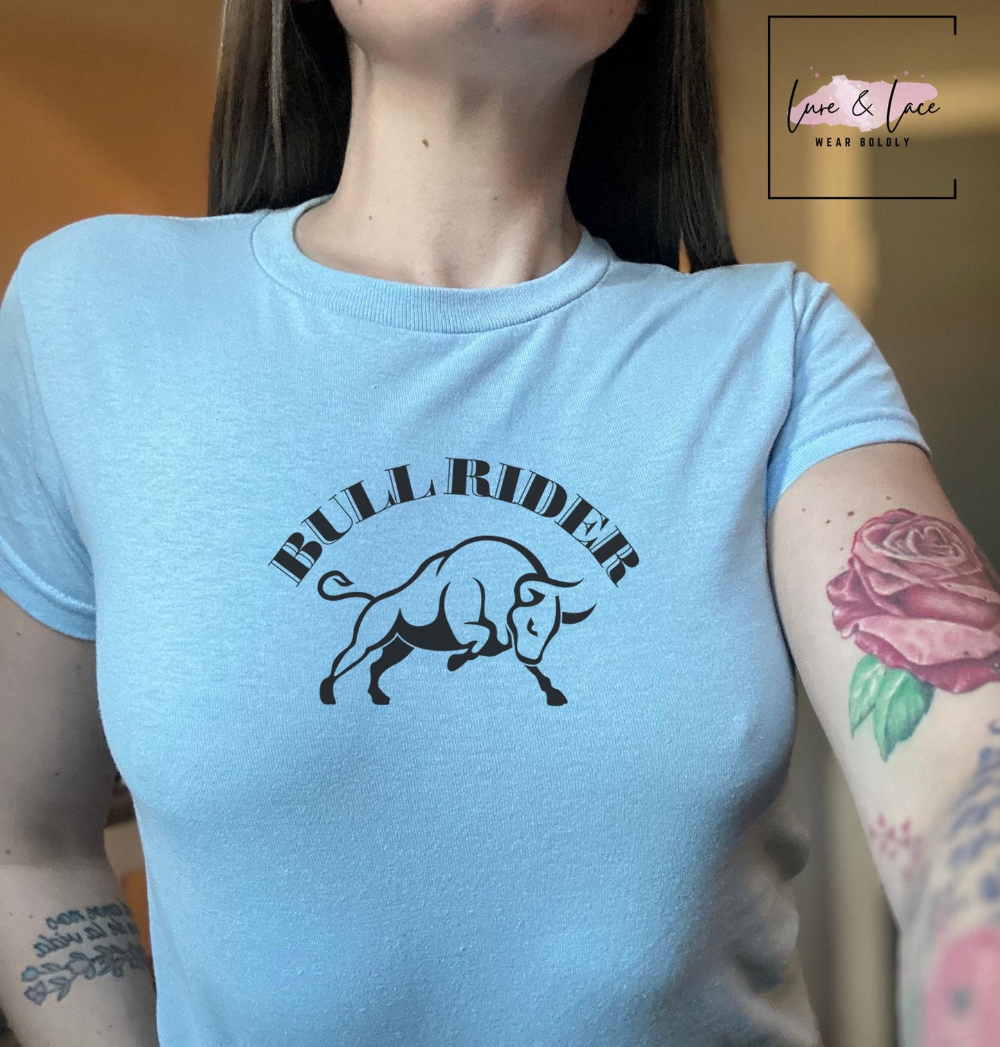 Bull rider QOS Y2K Sexy Cute Baby Tee Crop Top, Naughty Apparel, Queen of Spades