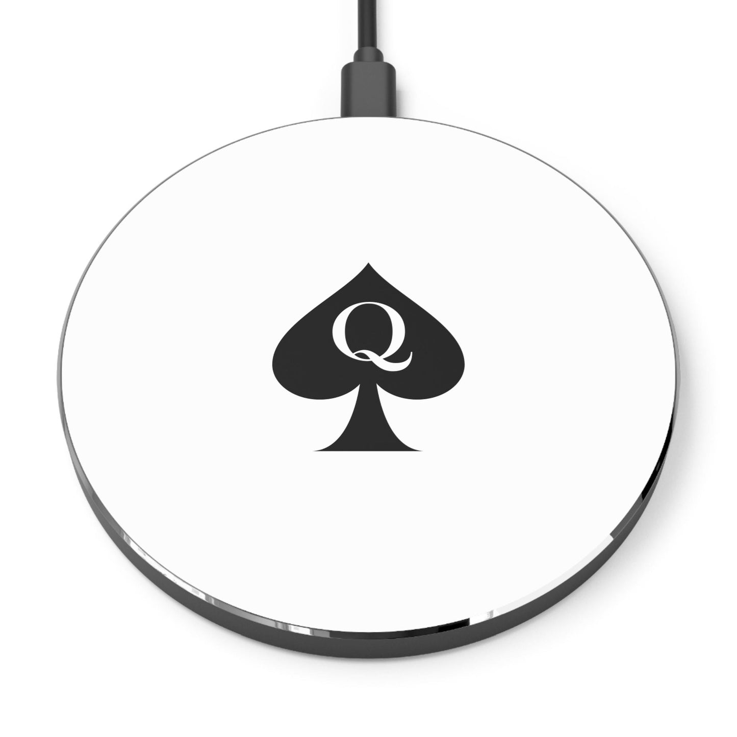 Queen of Spades Wireless Charger | Hotwife QOS Kink Tech Gift, Cuckold Lifestyle Decor, Sexy BBC Symbol Power Pad, BDSM Swinger Accessory