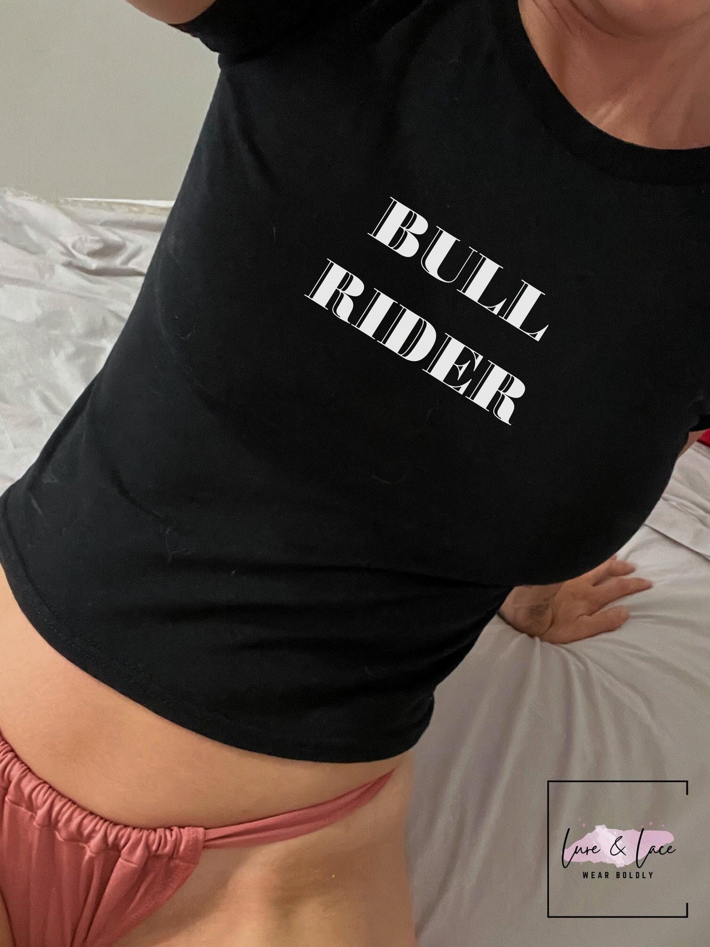 Bull Rider Y2K Sexy Cute Baby Tee Crop Top, Naughty Apparel, Queen of Spades QOS