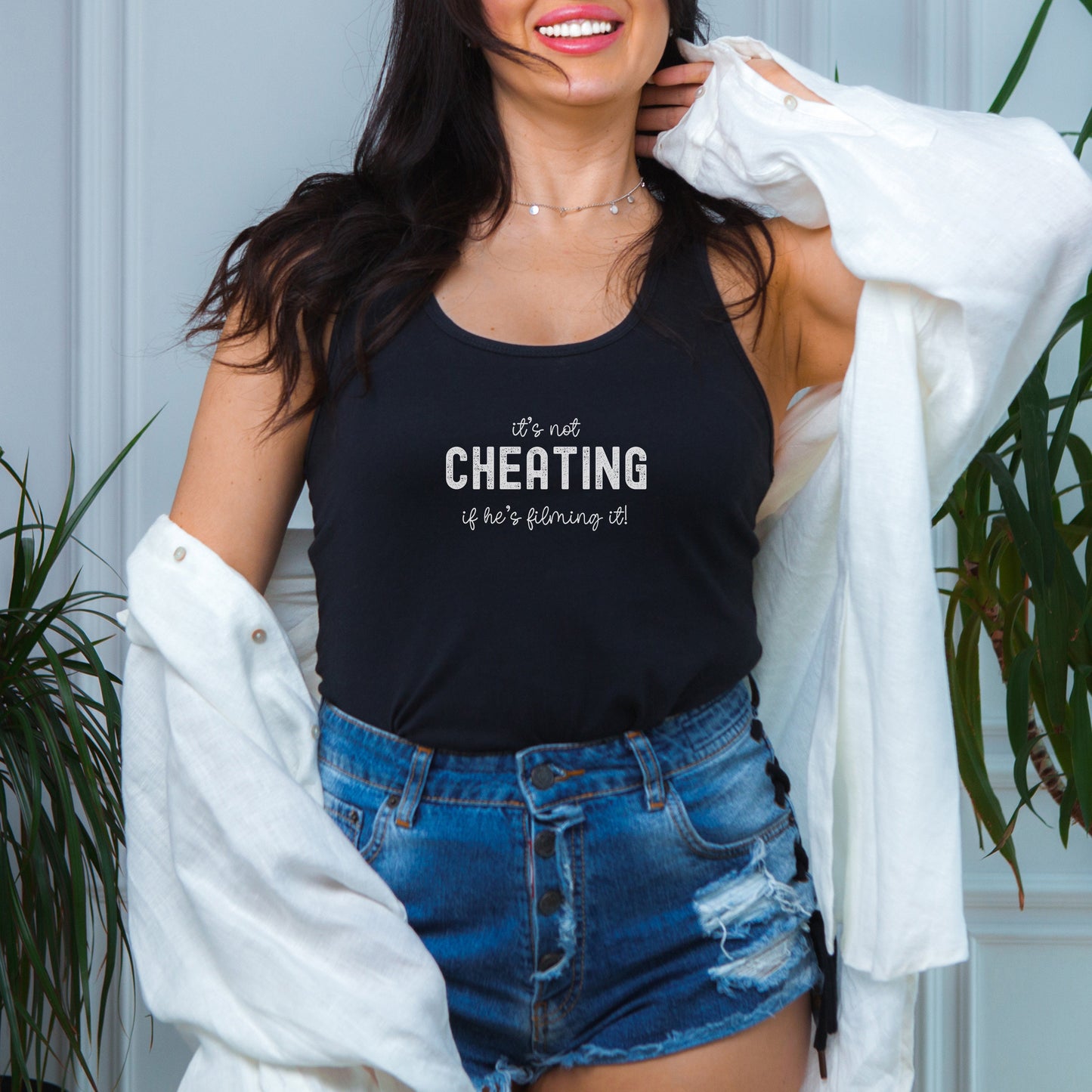 Swinger Clothes Tank It's Not Cheating If He's Filming, HOTWIFE Sex Shirt, Gift for Swingers, Sexy Lifestyle Top, upside down pineapple