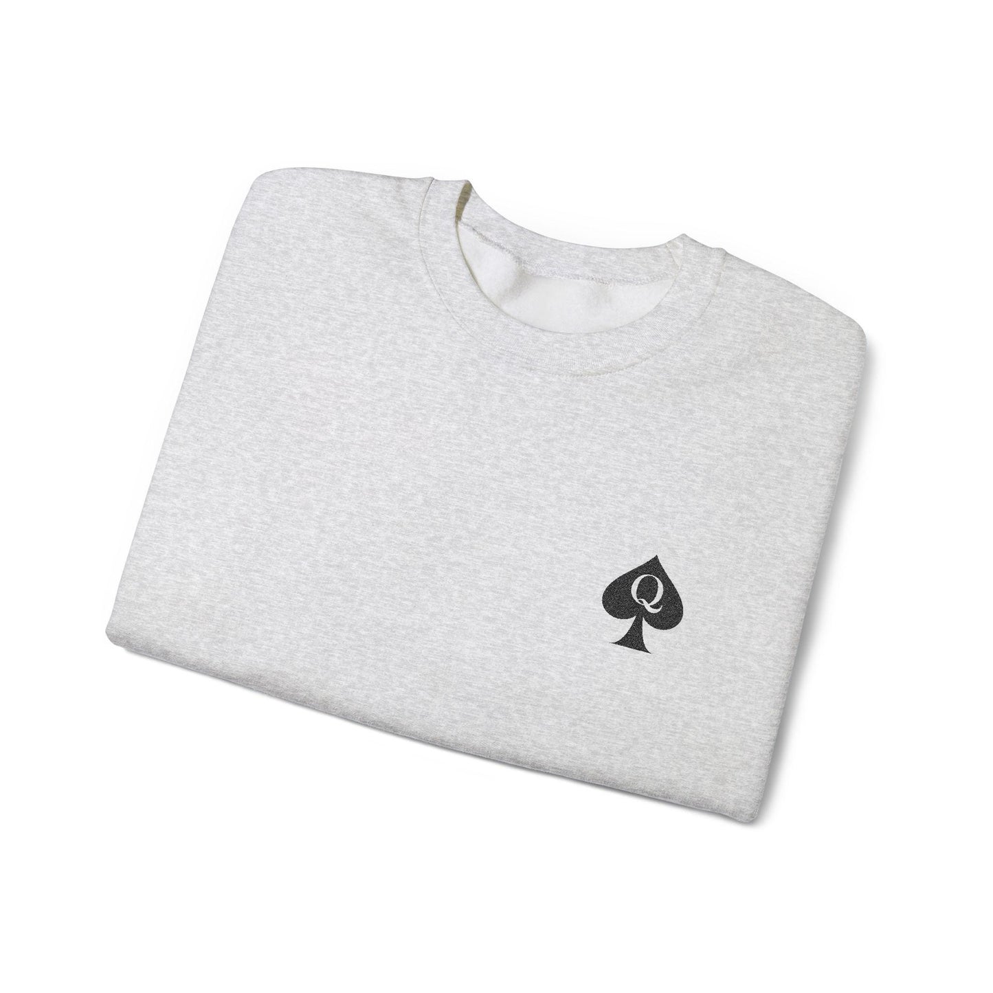 Queen of Spades Sweatshirt Embroidery, Unisex Heavy Blend Crewneck, QoS Hotwife Lifestyle Sweater, Swinger BDSM Apparel Gift for Him or Her