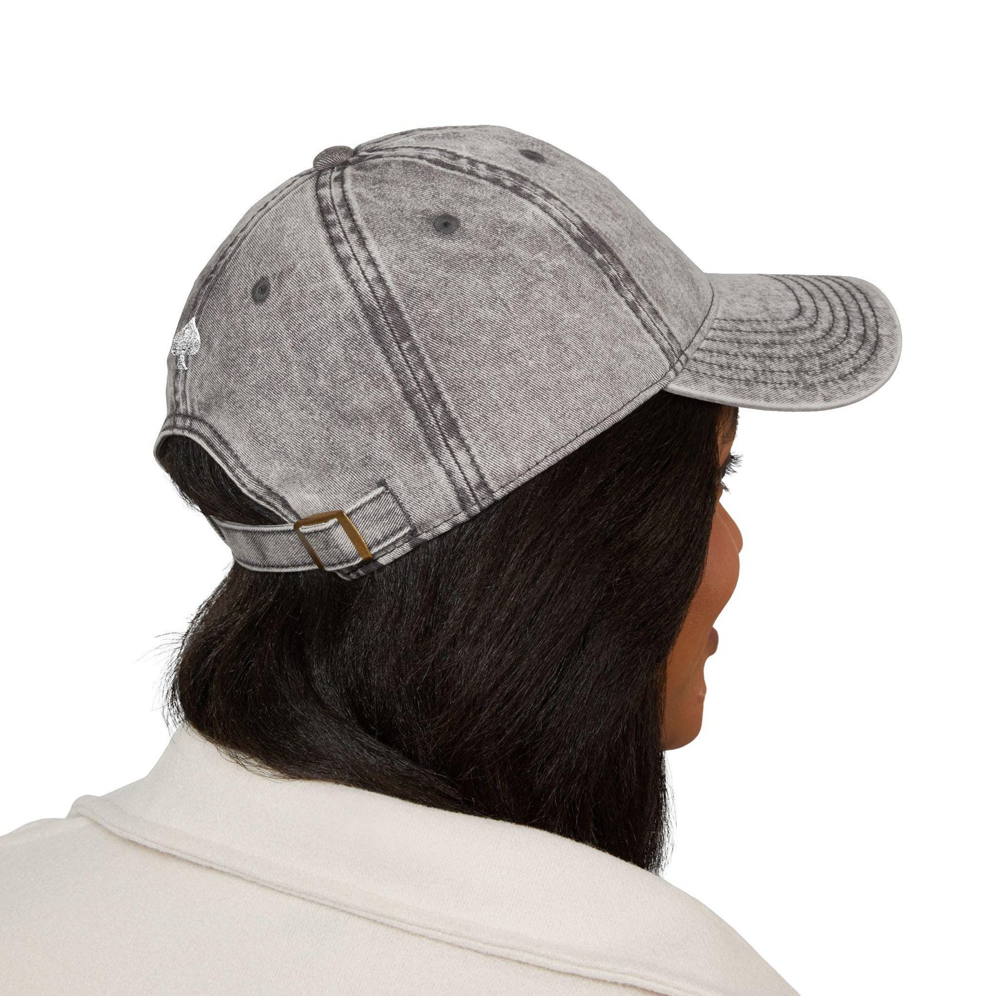 Queen Of Spades Vintage Embroidered Dad Cap | QOS Hat, Kinky Swinger Lifestyle Accessory, Distressed Cotton Twill Cap, BDSM Symbol Hat