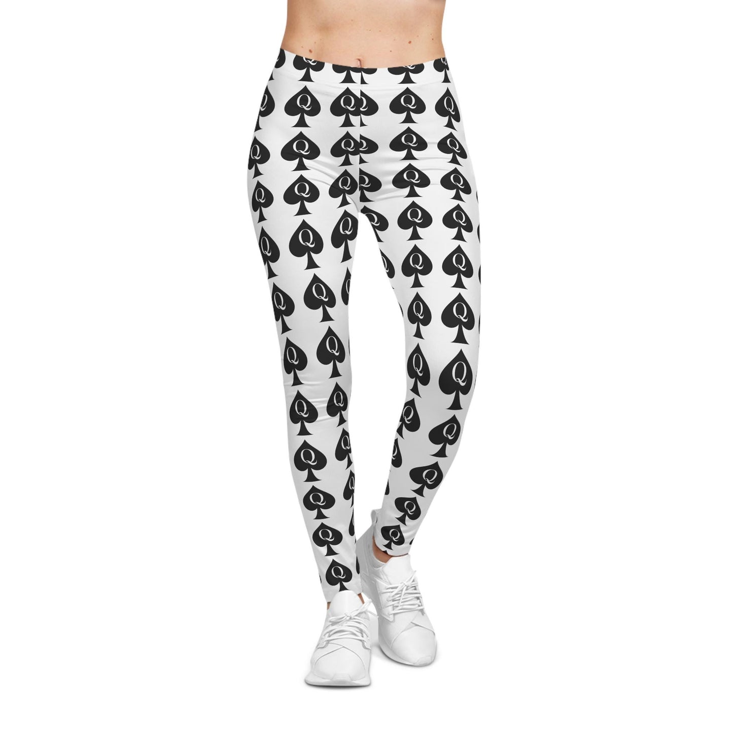 Queen of Spades Leggings, Hotwife Symbol All-Over Print | QOS Cuckold Lifestyle Apparel, Sexy BDSM Loungewear, Stretchy Leggings for Her