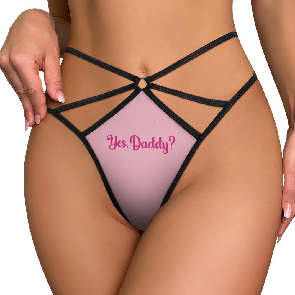 Yes Daddy Thong Sexy BDSM Lingerie | DDLG Daddys girl Submissive Panty, Underwear, Kinky Roleplaying, Hotwife Gift for her, Surprise Him