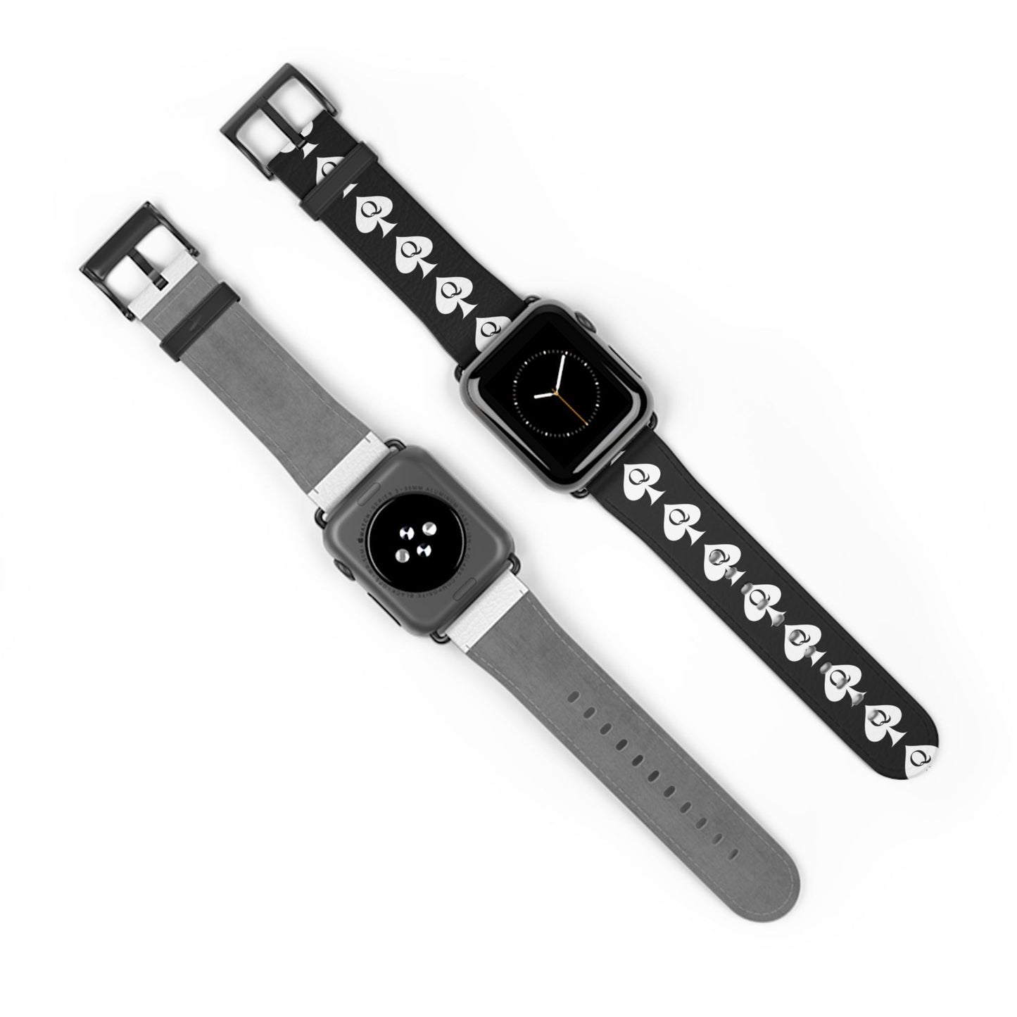 Queen of Spades Leather Apple Watch Band | QOS Faux Leather Strap for Hotwife, Cuckold Lifestyle, BBC Submissive Kinky BDSM Gift for Her