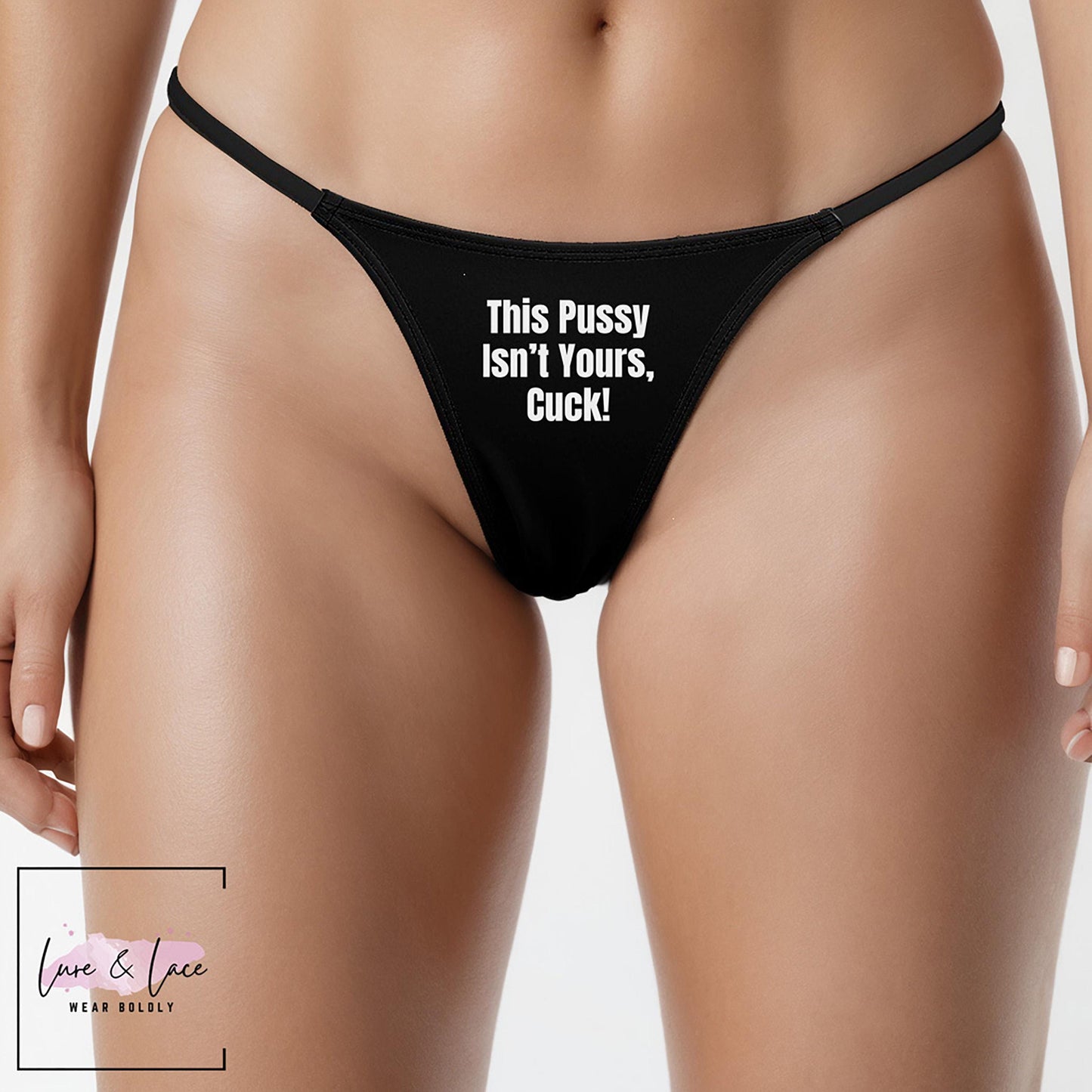 This pussy Isn't Yours Cuck Sexy Thong, QOS G-String, Naughty Lingerie Panties, Hotwife Lifestyle, Queen of Spades