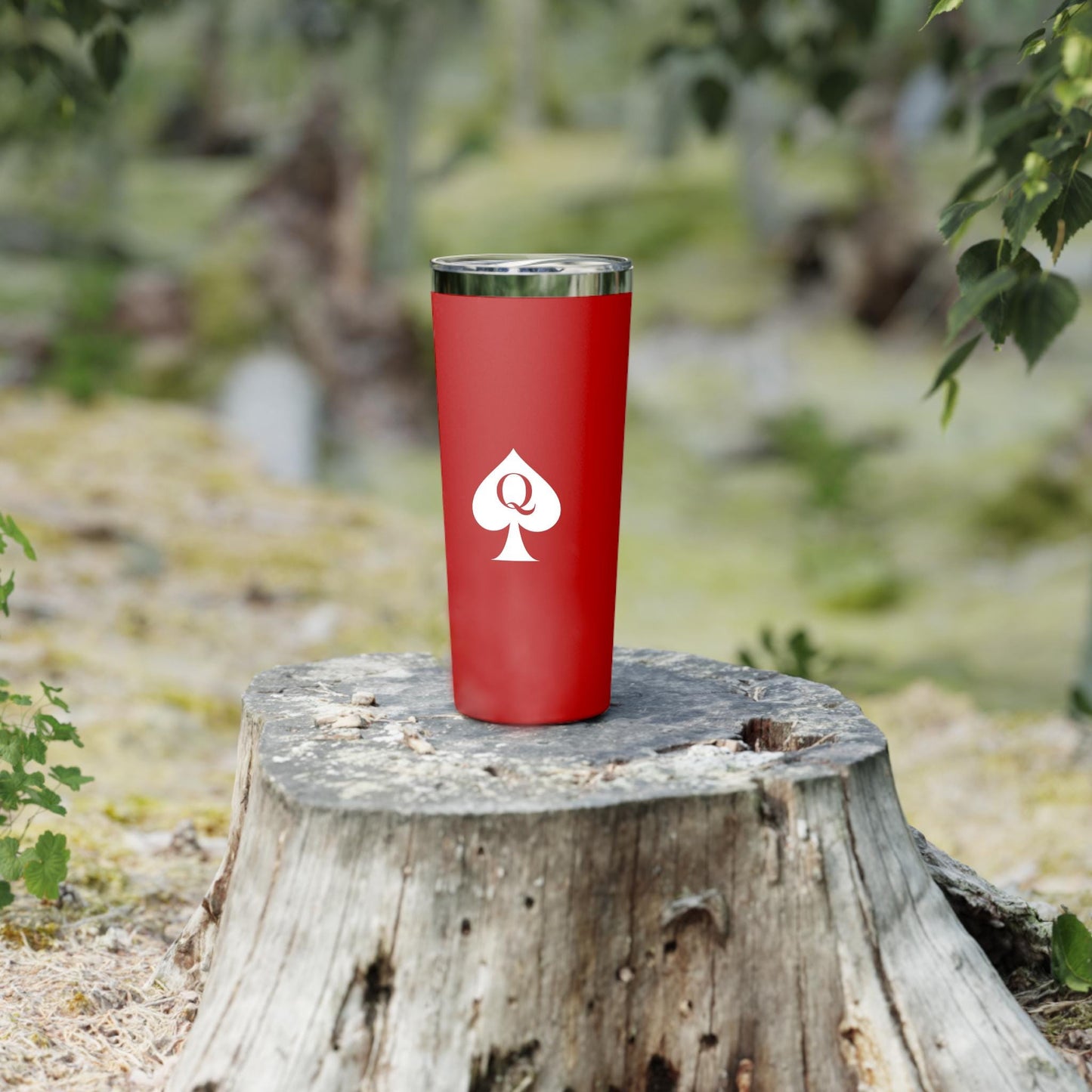 Queen of Spades Copper Vacuum Tumbler 22oz QOS Hotwife Lifestyle Cuck Bull Stainless Steel Insulated Mug with Lid BPA Free Swinger Gift