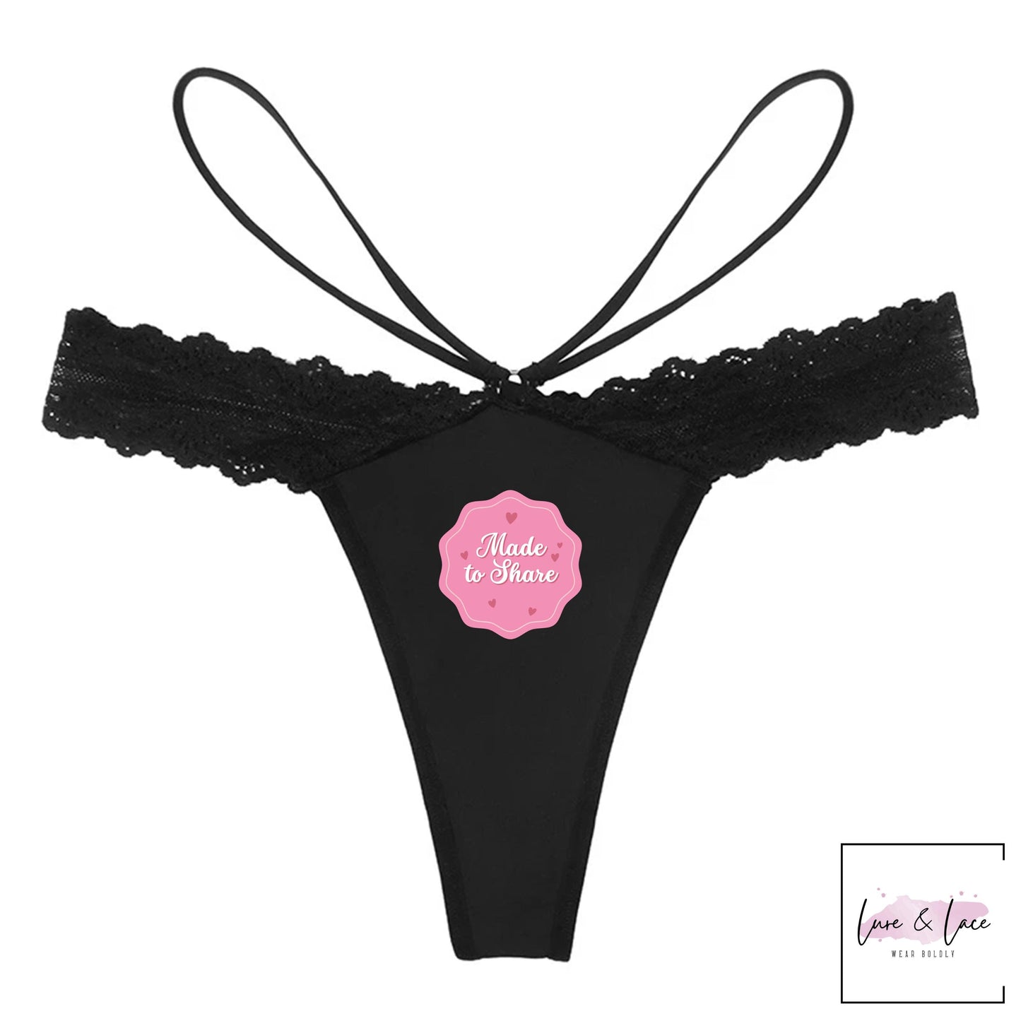Made to share strappy Thong QOS | Hotwife GString QoS sexy panties | Queen of Spade BBC only underwear| Cuckold Bull Swinger gift for her