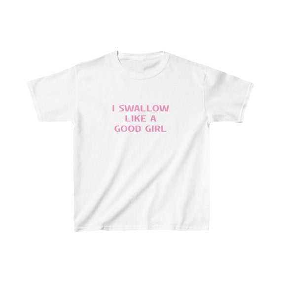 I swallow like a good girl Y2k sexy Baby Tee, LGBTQ WLW , cum lover blowjob shirt, cum lover blowjob shirt for sex and bach party