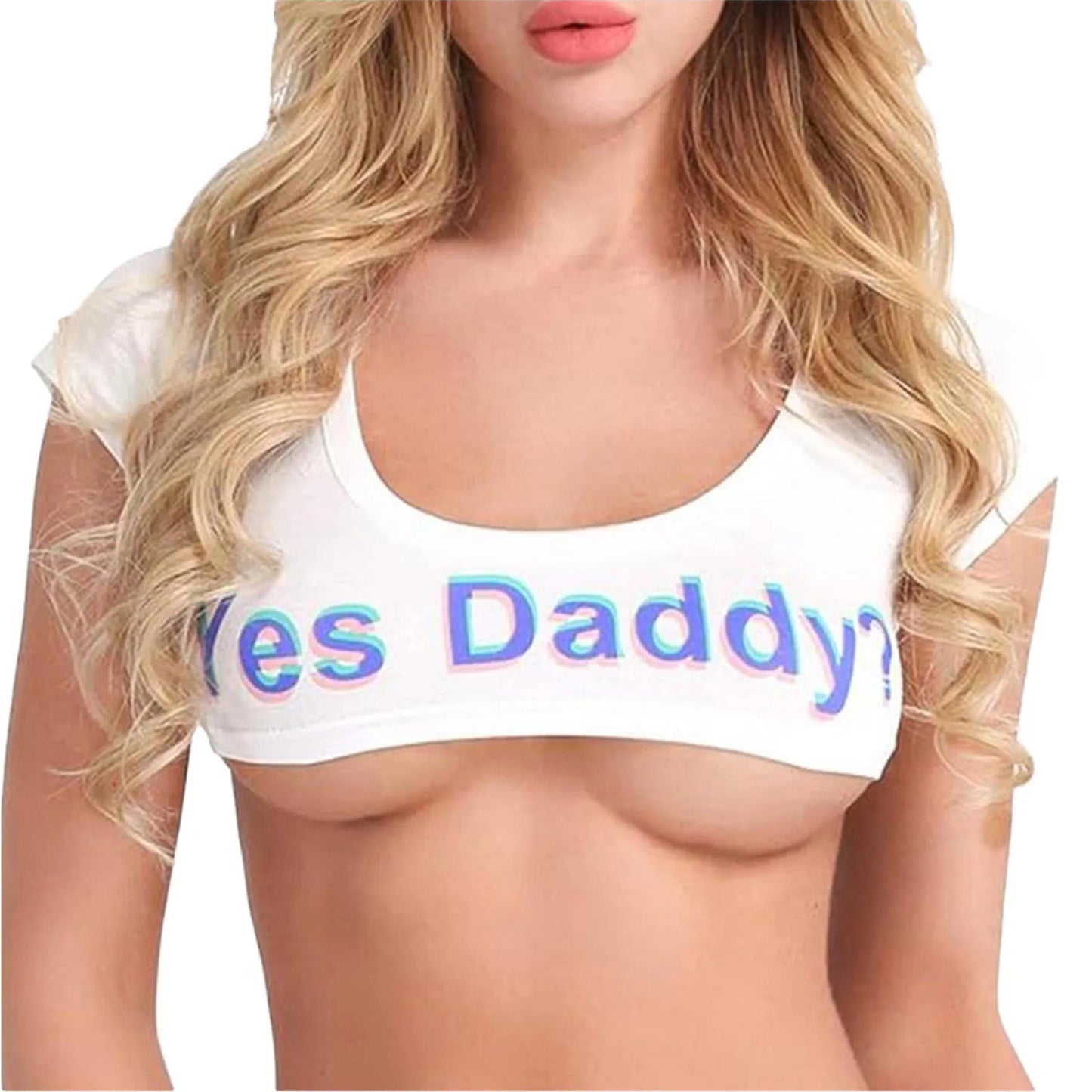 Yes Daddy ultra crop top | Sexy Tee | Gift for Daddy's Girl, roleplay, ddlg roleplaying, swinger lifestyle Women, Trendy Tshirt BDSM