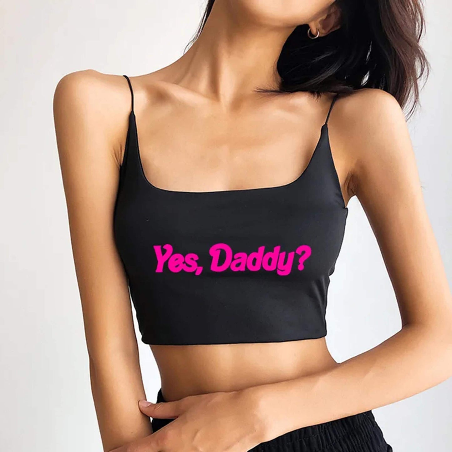 Yes daddy Cami Crop top Sexy | Sexy shirt baby girl , y2k DDGL roleplaying sex, Daddy's girl top, for Girlfriend Wife, Sex panties Daddy
