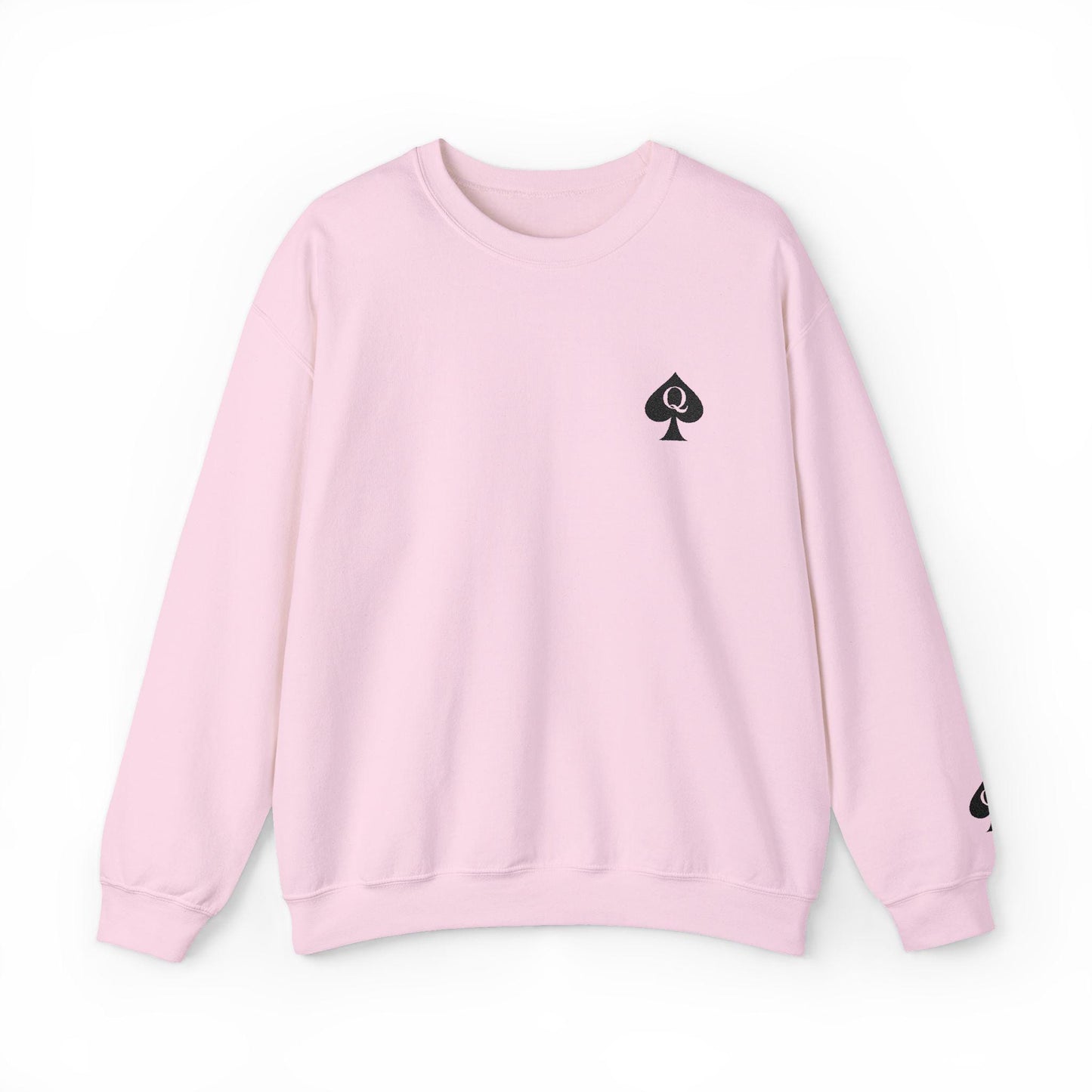 Queen of Spades Sweatshirt Embroidery, Unisex Heavy Blend Crewneck, QoS Hotwife Lifestyle Sweater, Swinger BDSM Apparel Gift for Him or Her