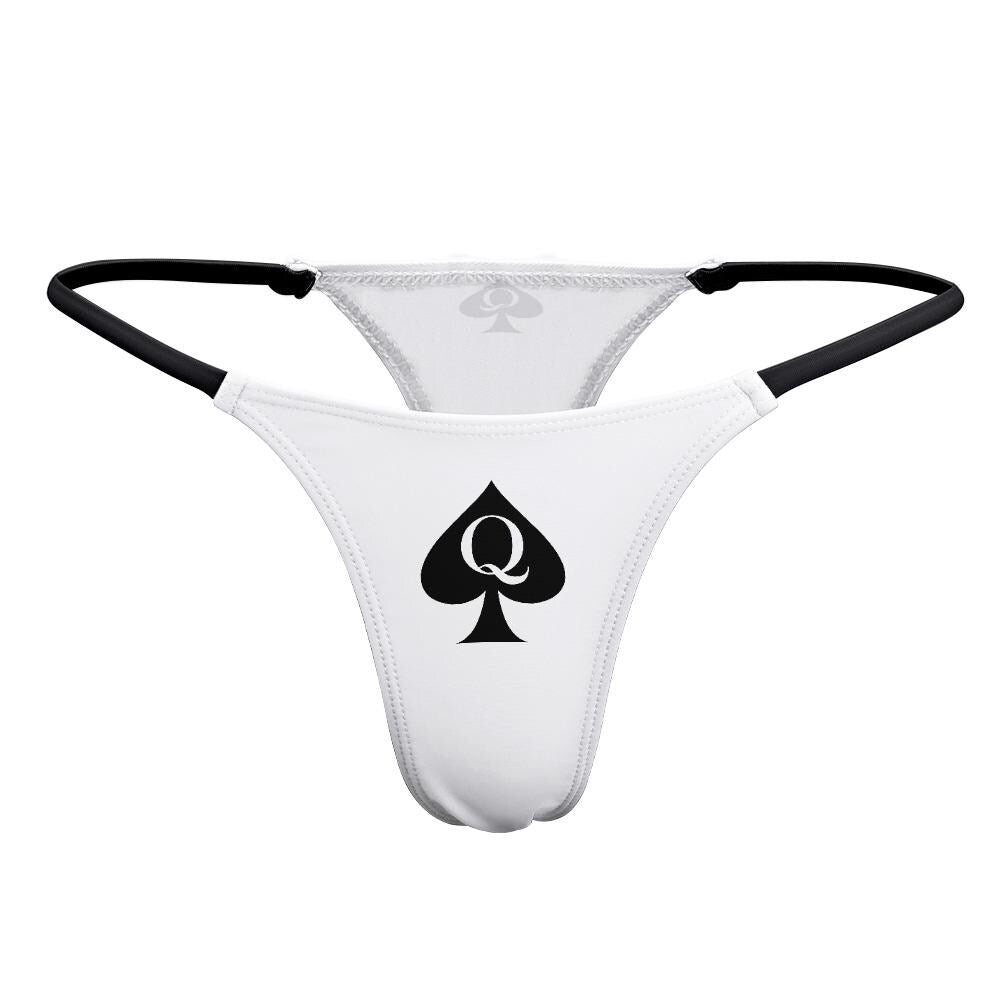 Hotwife Queen of Spades sexy Thong G-String | QOS, BBC Wife Panty Gift Her, Sex MILF Swingers Lifestyle Pineapple Cuckold Underwear