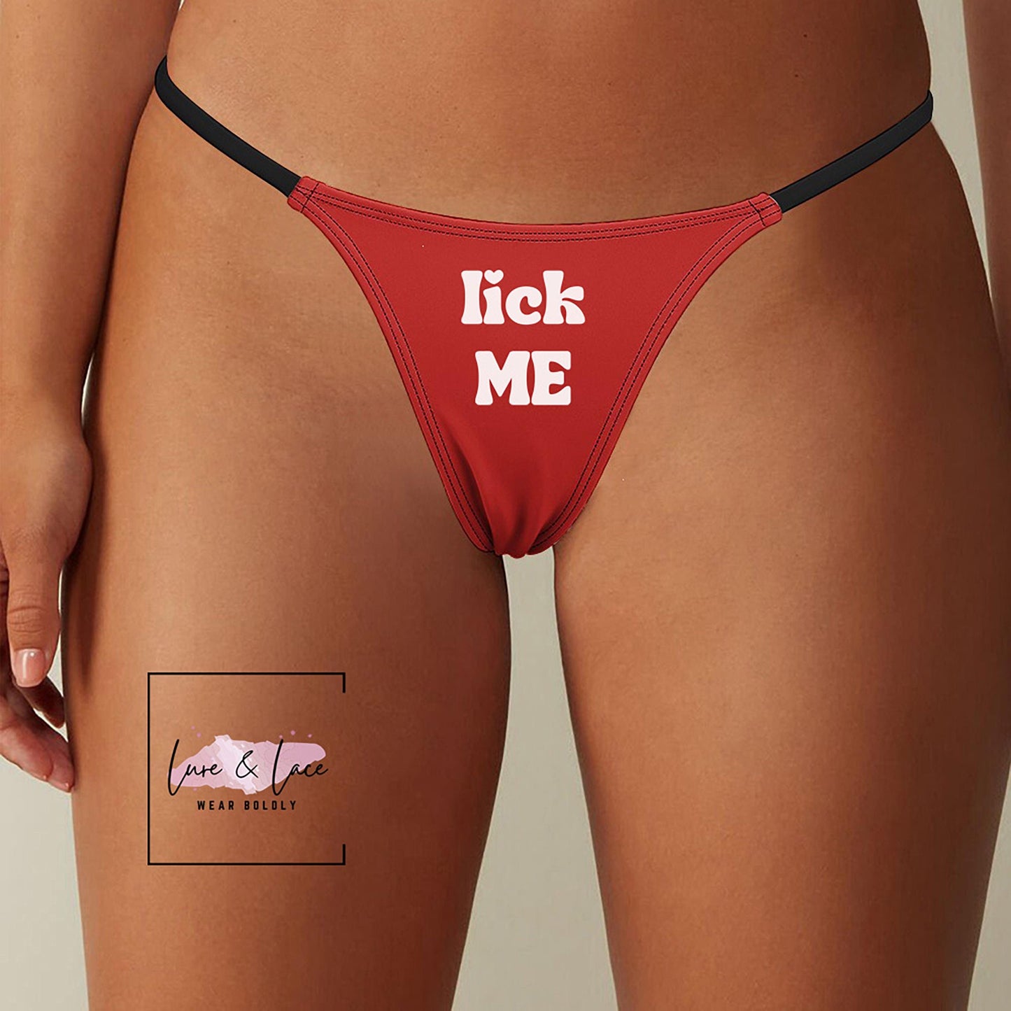 Lick me Sexy Thong G-String, Oral Lovers Naughty Lingerie Panties, Date Night Underwear