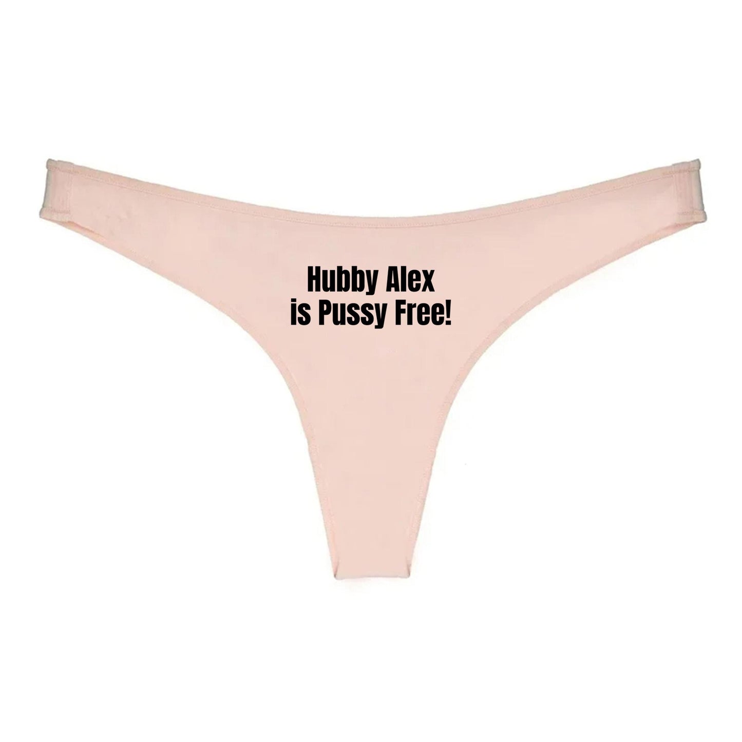 Custom Hubby is Pussy Free Thong| Personalized Hotwife lifestyle QoS Panties, Sexy Gift Idea for Wife, Queen of Spades, cuck Underwear