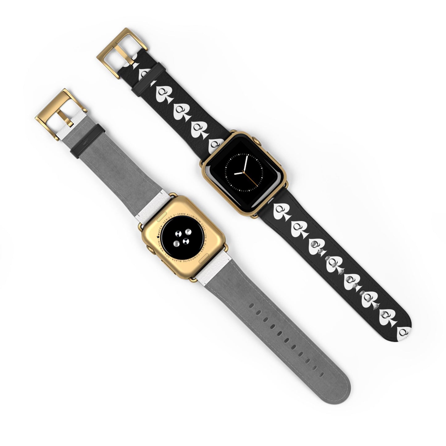 Queen of Spades Leather Apple Watch Band | QOS Faux Leather Strap for Hotwife, Cuckold Lifestyle, BBC Submissive Kinky BDSM Gift for Her