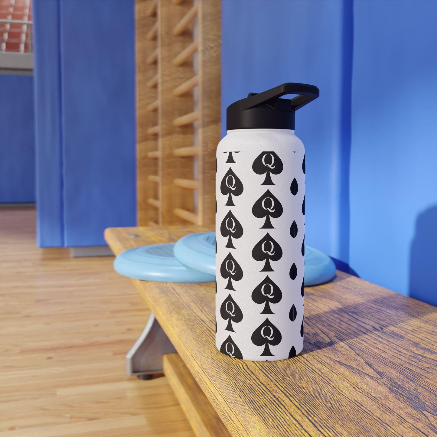Queen of Spades Stainless Steel Water Bottle QOS Hotwife Lifestyle Cuck Bull Symbol 12oz 18oz 32oz Twist Lid Insulated Swinger Gift