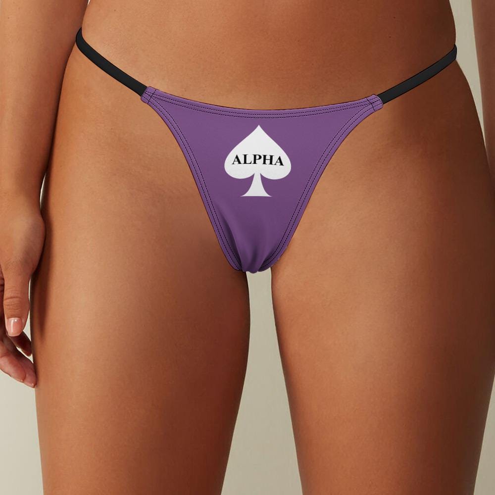Alpha Hotwife thong QOS, Alpha Queen of Spades sexy underwear, Panties for hotwife, Cuck, Bull, gift idea for her, femme femdom Gstring
