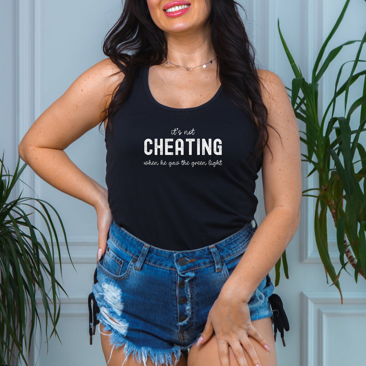 Not cheating Swinger Clothes Tank, HOTWIFE sex shirt Swinger shirt, Swinger Gift, sexy Swinger Lifestyle, Hotwife sex, MILF sex