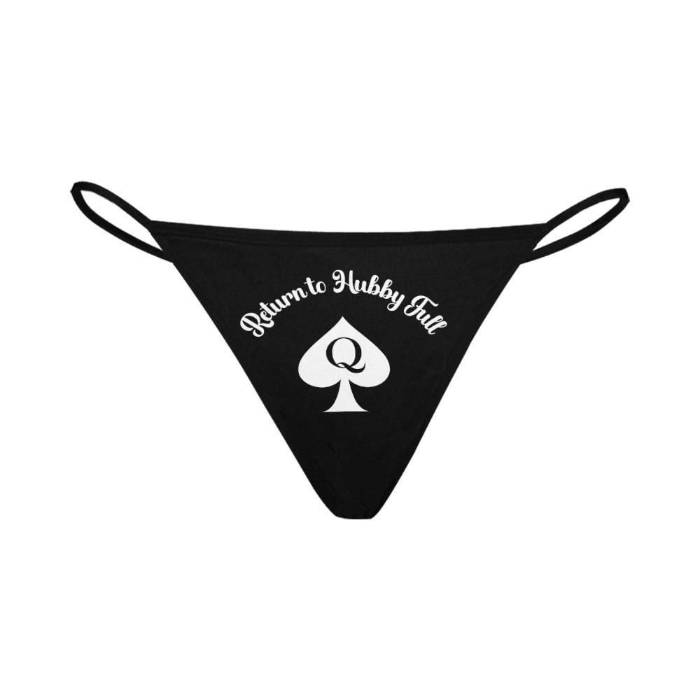 Return to Hubby Queen of Spades Gstring Thong Sexy Underwear for BBC Wife Gift | Swinger Lifestyle Cuckold Pineapple Erotic Lingerie