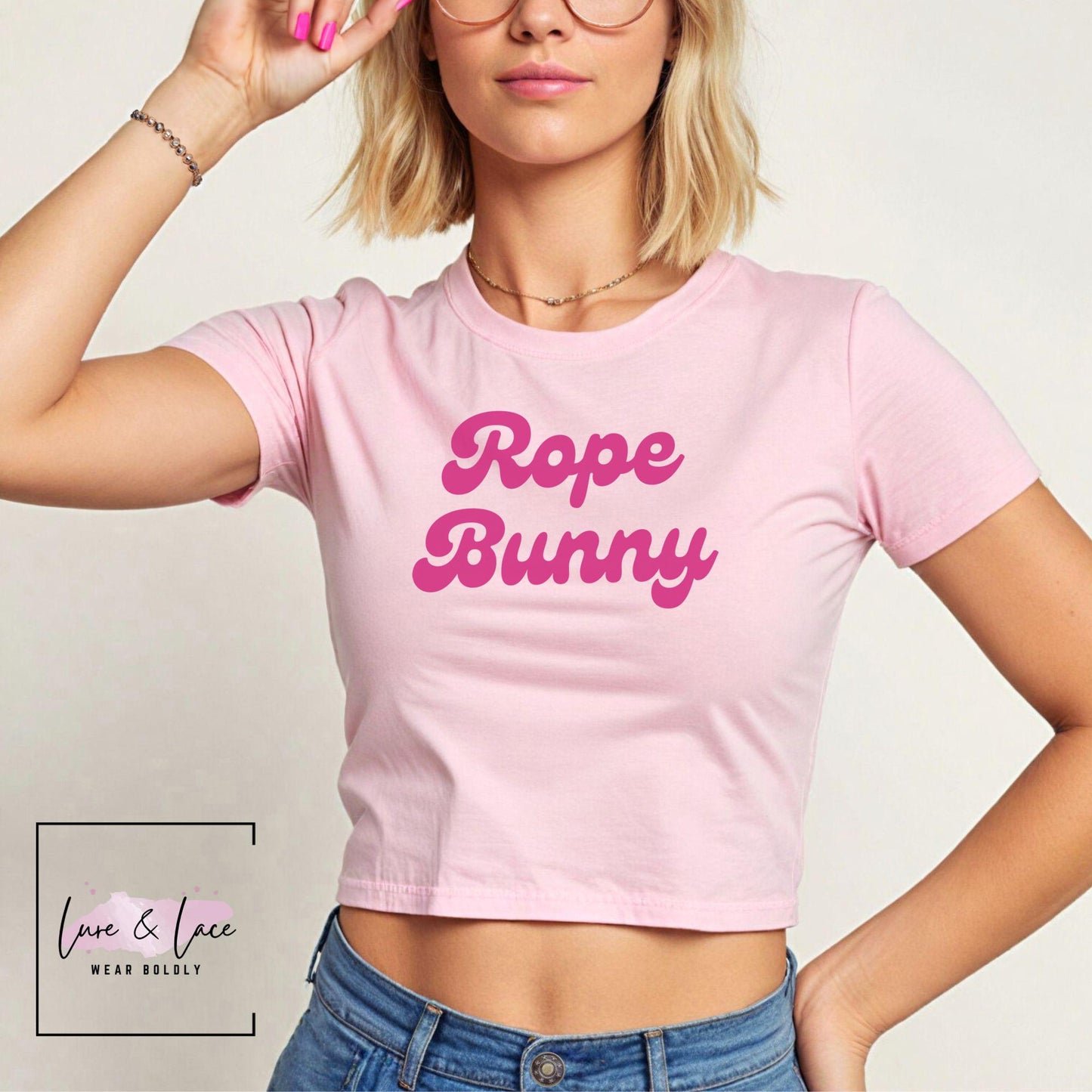 Rope Bunny Shibari Tshirt Sexy Y2K Cute baby Tee, aesthetic Gift idea for her girlfriend, wife, rope playing, Naughty funny shirt crop date